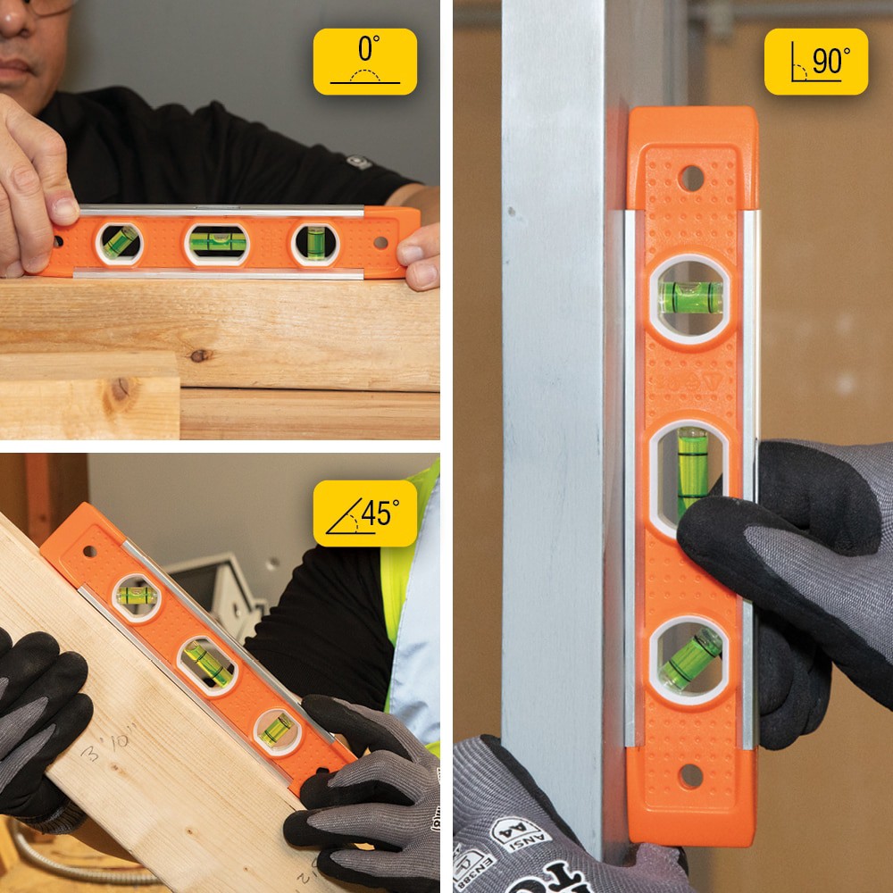 slide 6 of 6, Klein Tools Torpedo Level, 3 Vial, 9-Inch, 1 ct