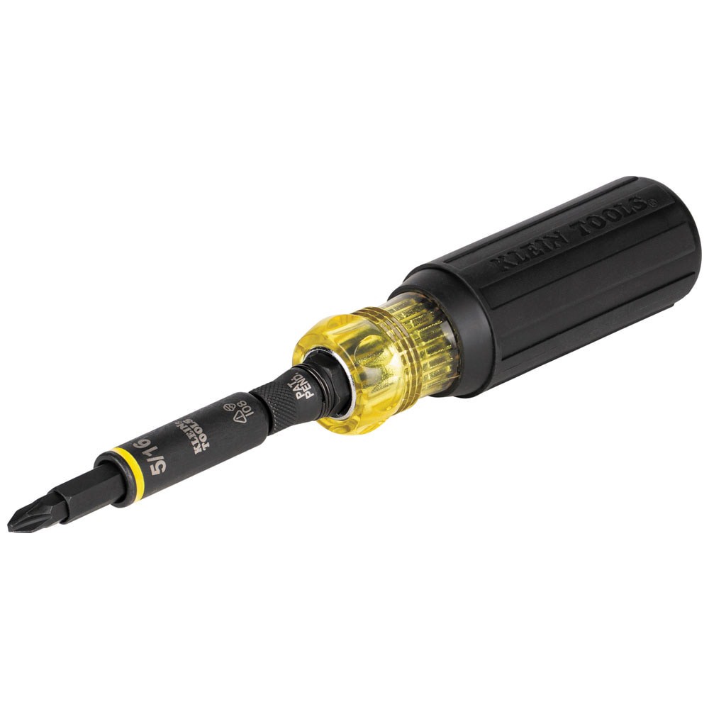 slide 6 of 6, Klein Tools Impact Rated Multi-Bit Screwdriver / Nut Driver, 11-in-1, 1 ct