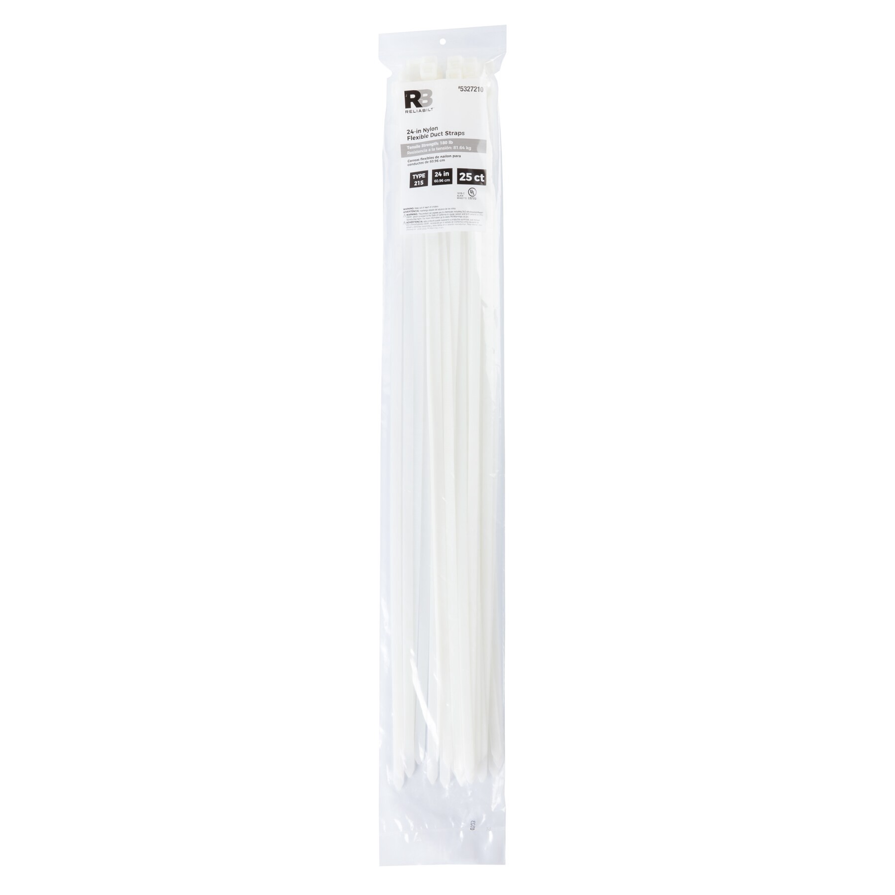 slide 5 of 6, RELIABILT 24-in 180.0-lb Tensile Strength Nylon Zip ties White 25 -Pack, 1 ct