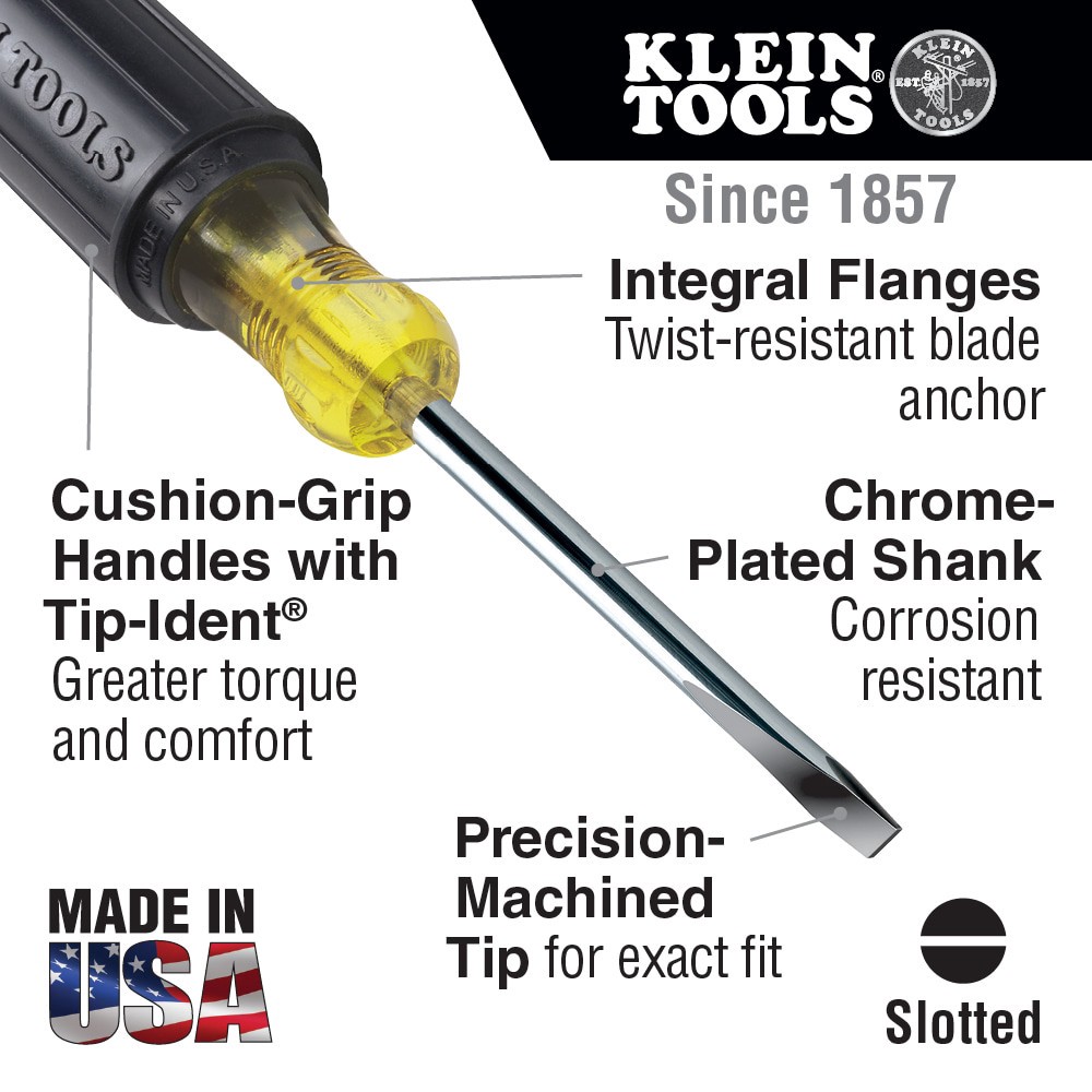 slide 2 of 6, Klein Tools Screwdriver Set, 1/4 Keystone and #2 Phillips, Cushion-Grip, 2-Piece, 1 ct
