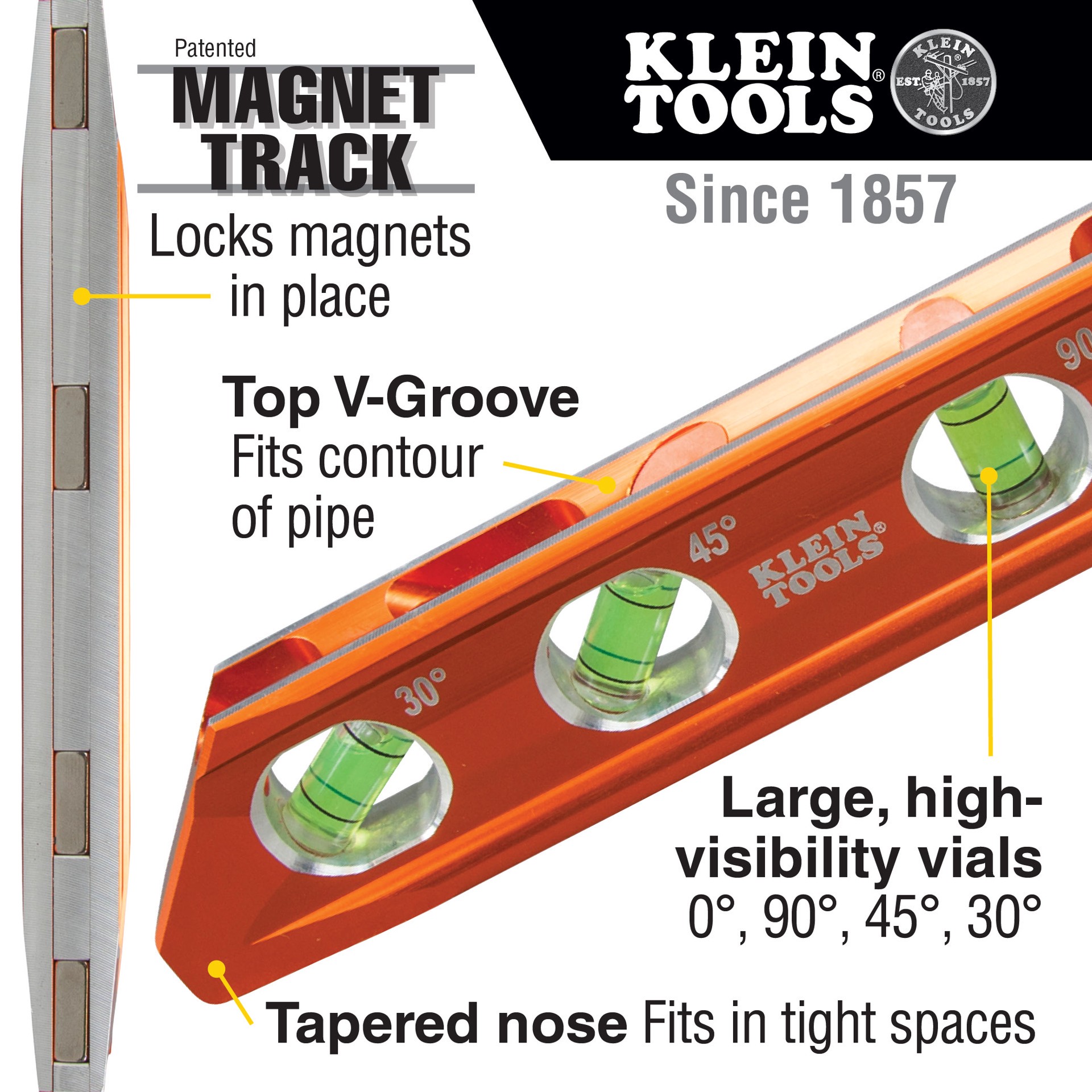 slide 2 of 6, Klein Tools ACCU-BEND Level, 4 Vial, 1 ct