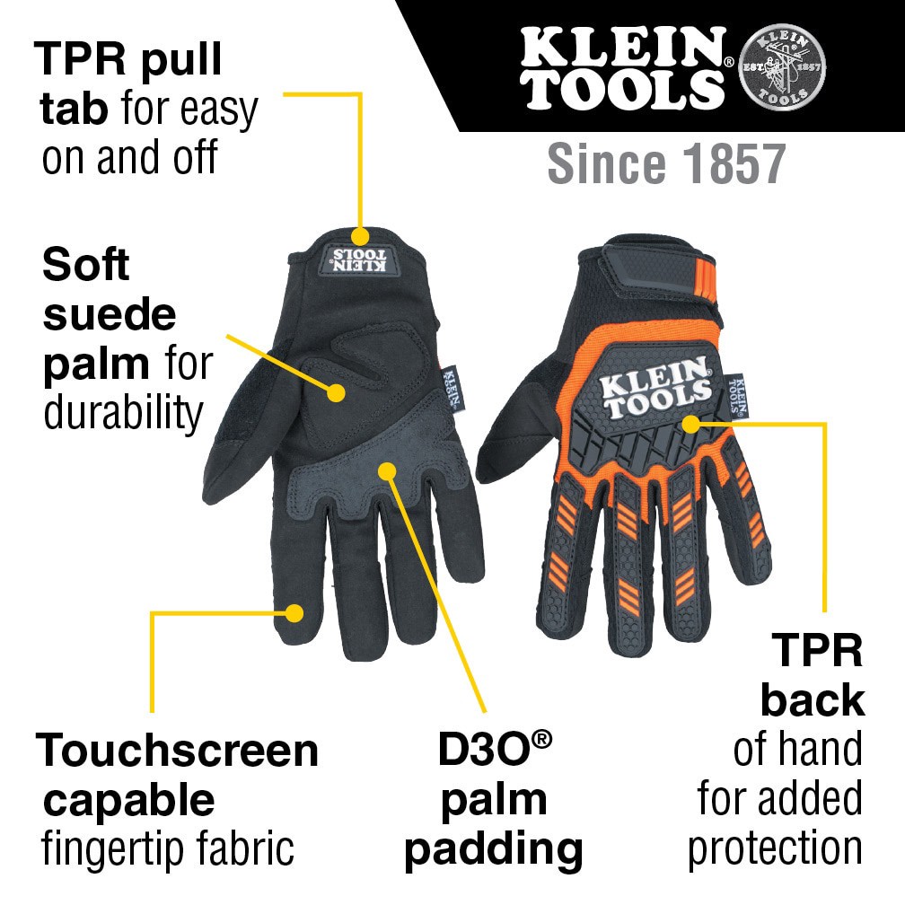 slide 2 of 6, Klein Tools Heavy Duty Gloves, Large, 1 ct