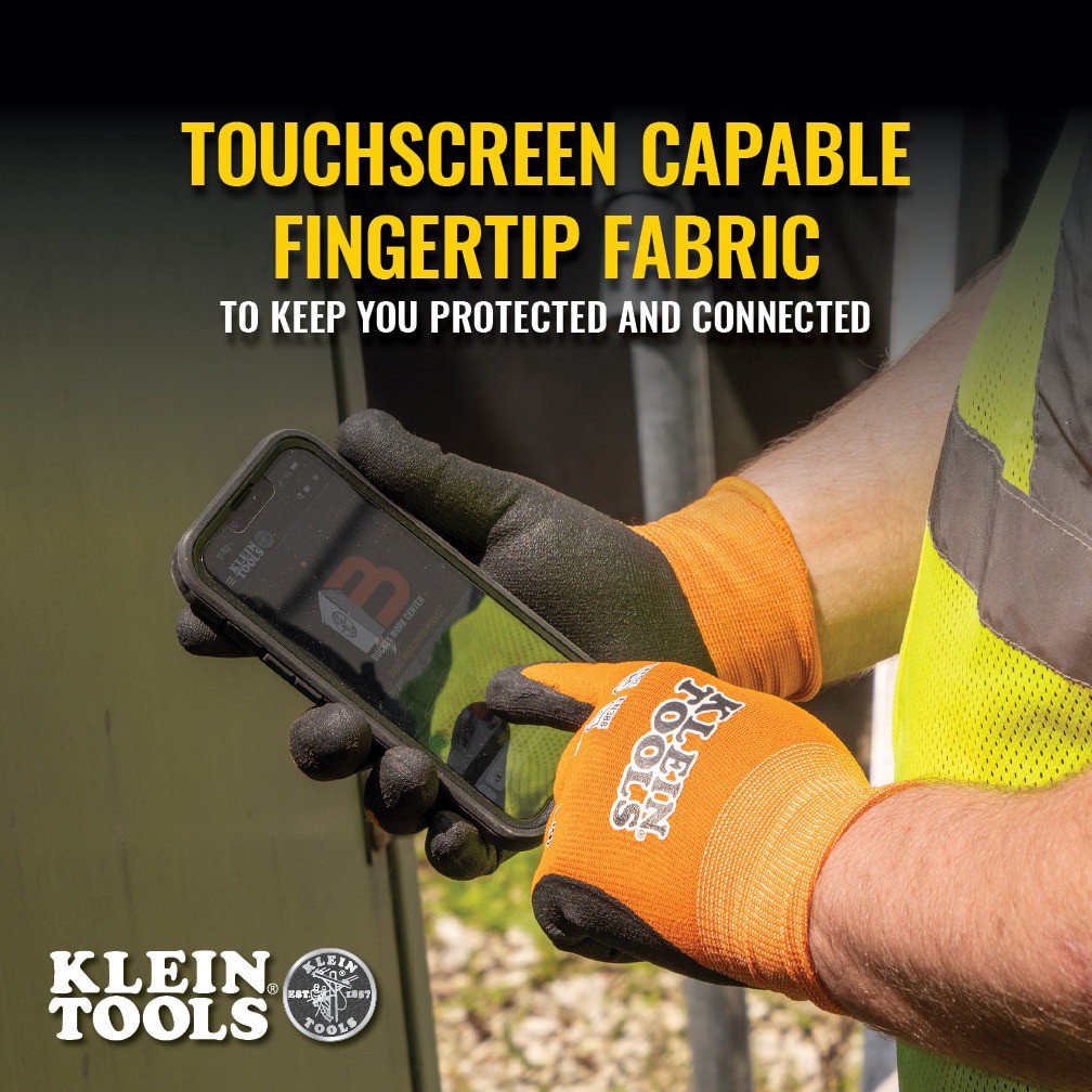 slide 3 of 6, Klein Tools Knit Dipped Gloves, Cut Level A1, Touchscreen, X-Large, 2-Pair, 1 ct