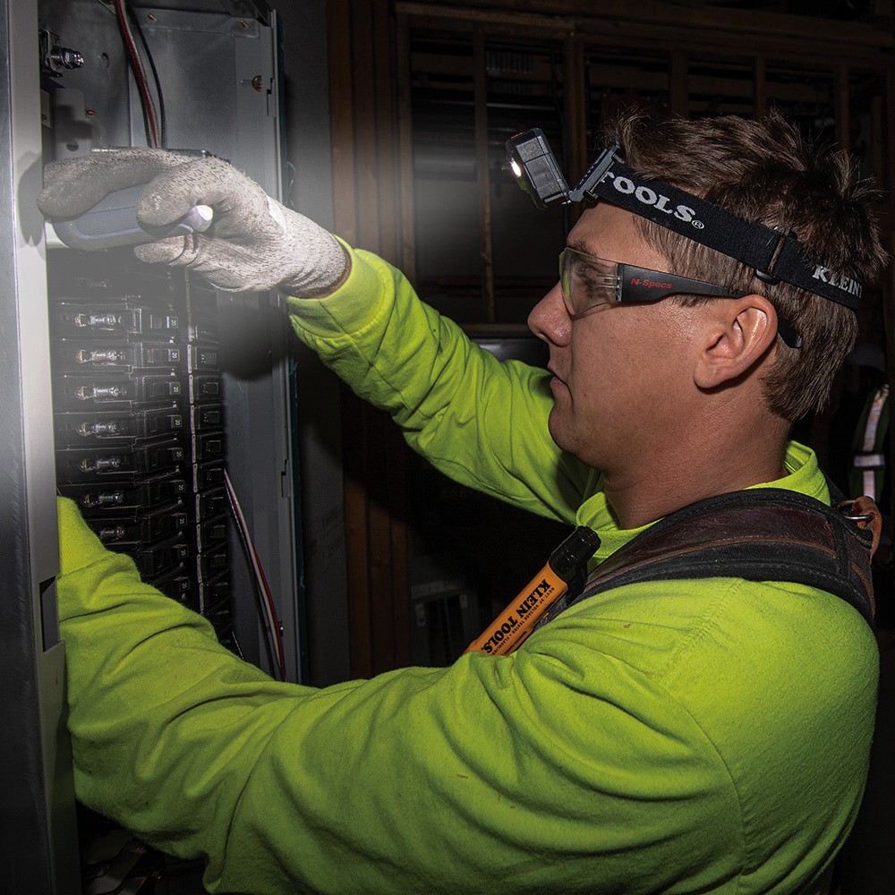 slide 2 of 6, Klein Tools Rechargeable Headlamp with Fabric Strap, 400 Lumens, All-Day Runtime, 1 ct