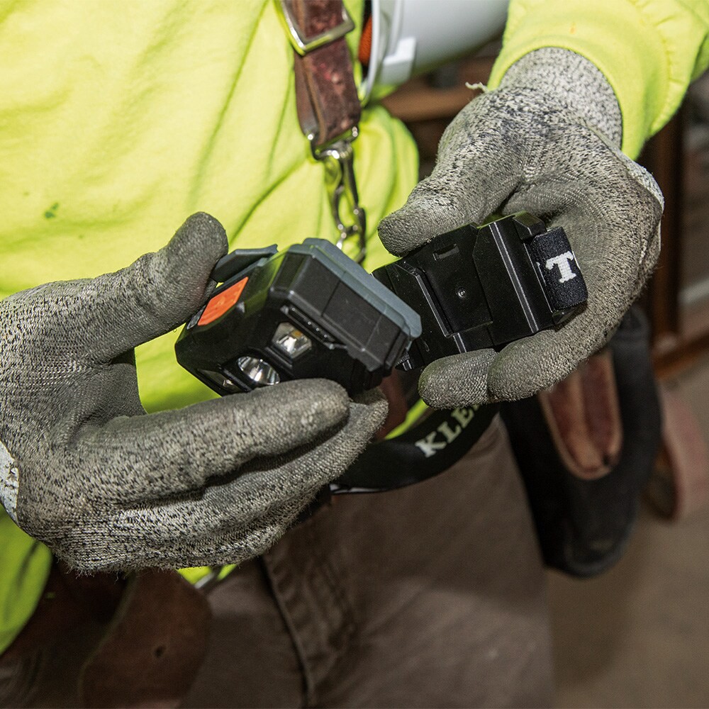 slide 4 of 6, Klein Tools Rechargeable Headlamp with Fabric Strap, 400 Lumens, All-Day Runtime, 1 ct