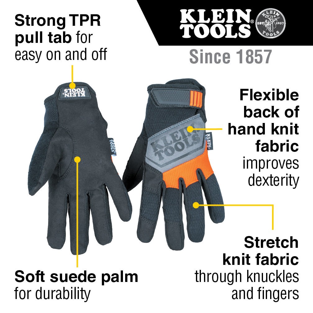 slide 3 of 6, Klein Tools General Purpose Gloves, Medium, 1 ct