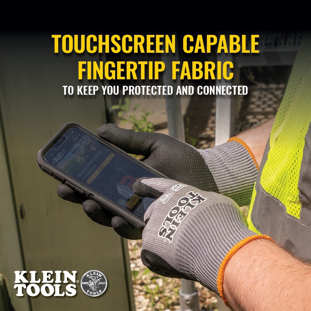 slide 3 of 6, Klein Tools Knit Dipped Gloves, Cut Level A2, Touchscreen, X-Large, 2-Pair, 1 ct