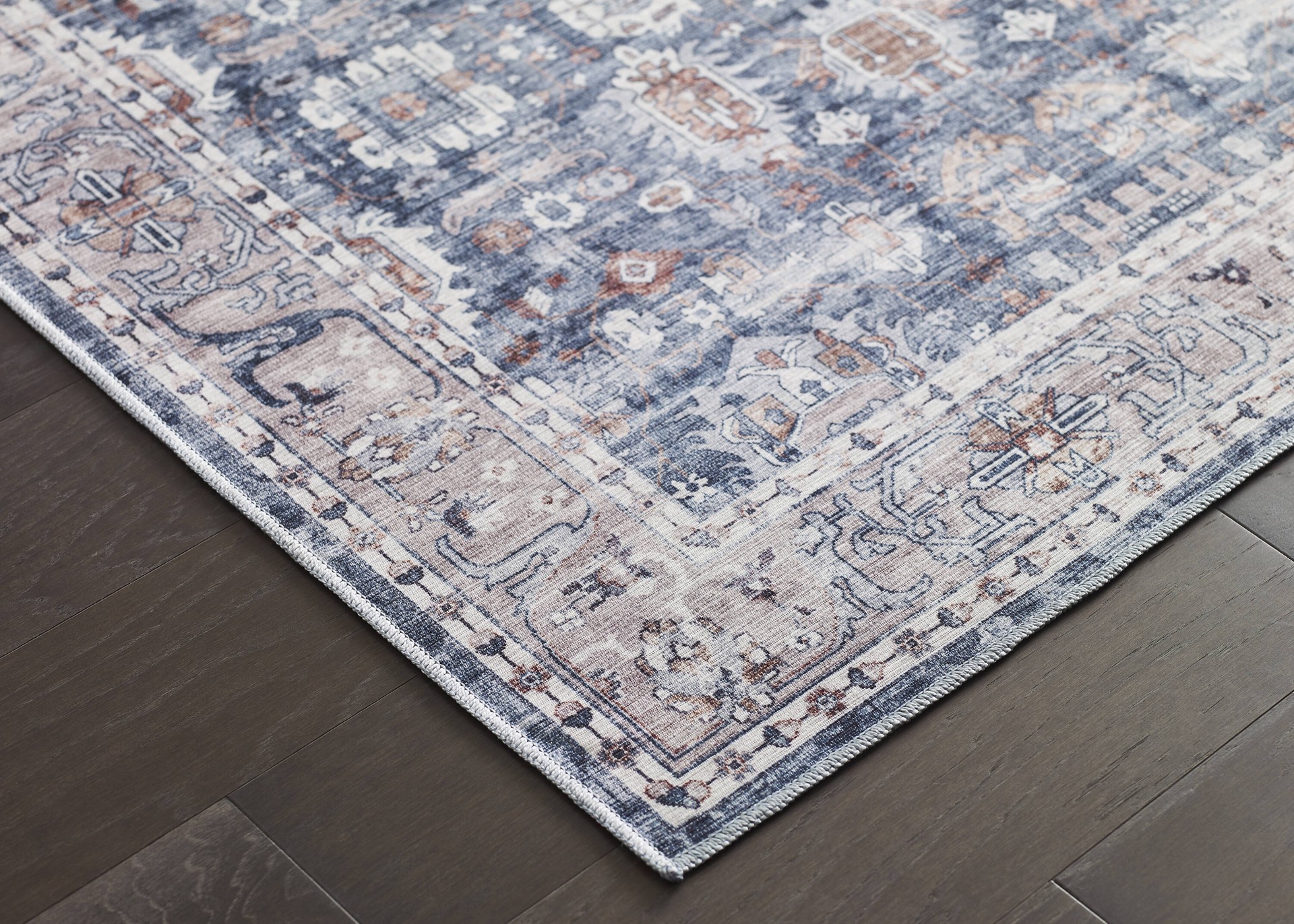 slide 4 of 6, allen + roth Blue Traditional 2 x 3 (ft) Loomed Blue Rectangular Indoor Floral/Botanical French Country Machine washable Pet Friendly Area rug, 1 ct