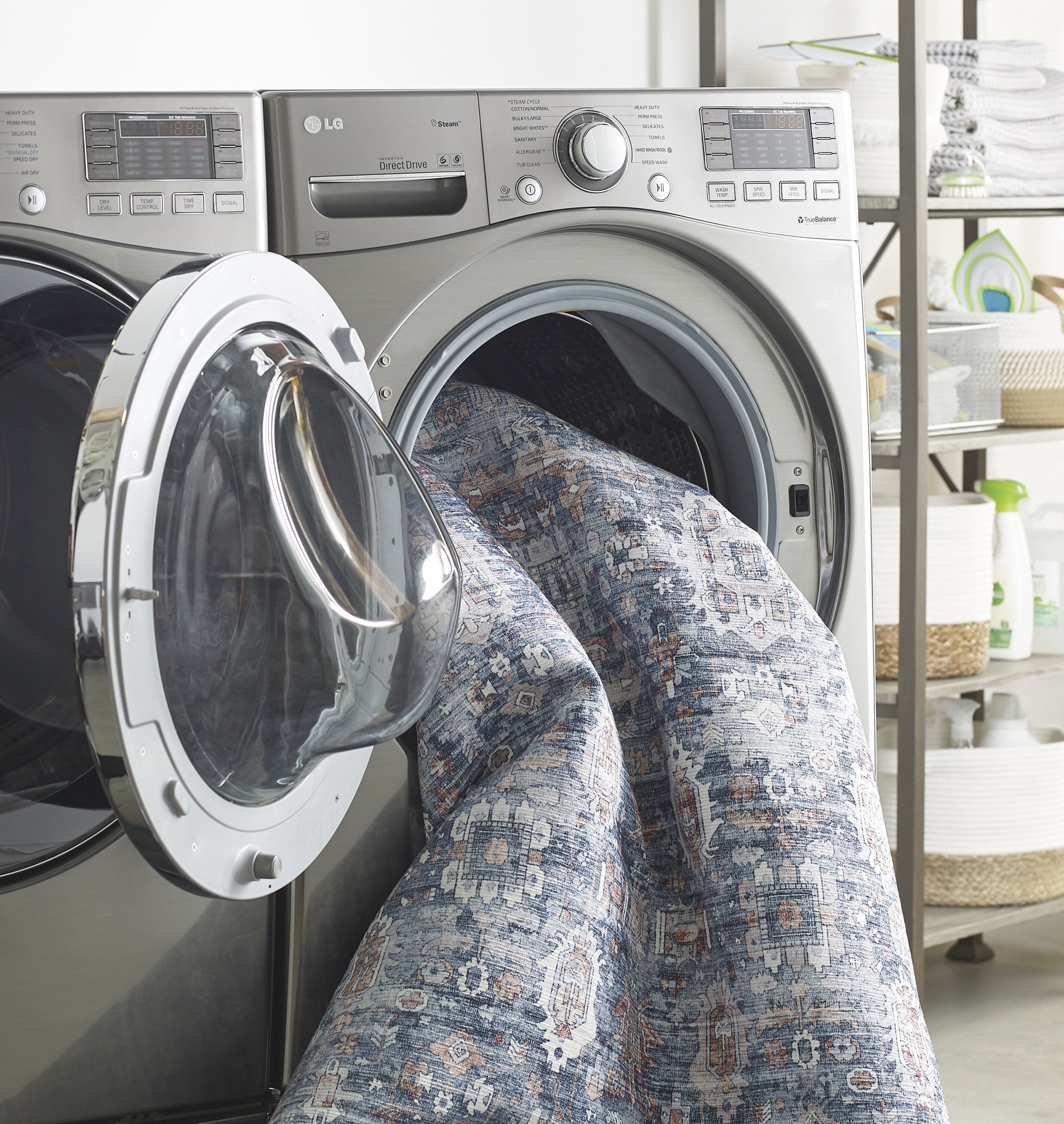 slide 6 of 6, allen + roth Blue Traditional 2 x 3 (ft) Loomed Blue Rectangular Indoor Floral/Botanical French Country Machine washable Pet Friendly Area rug, 1 ct