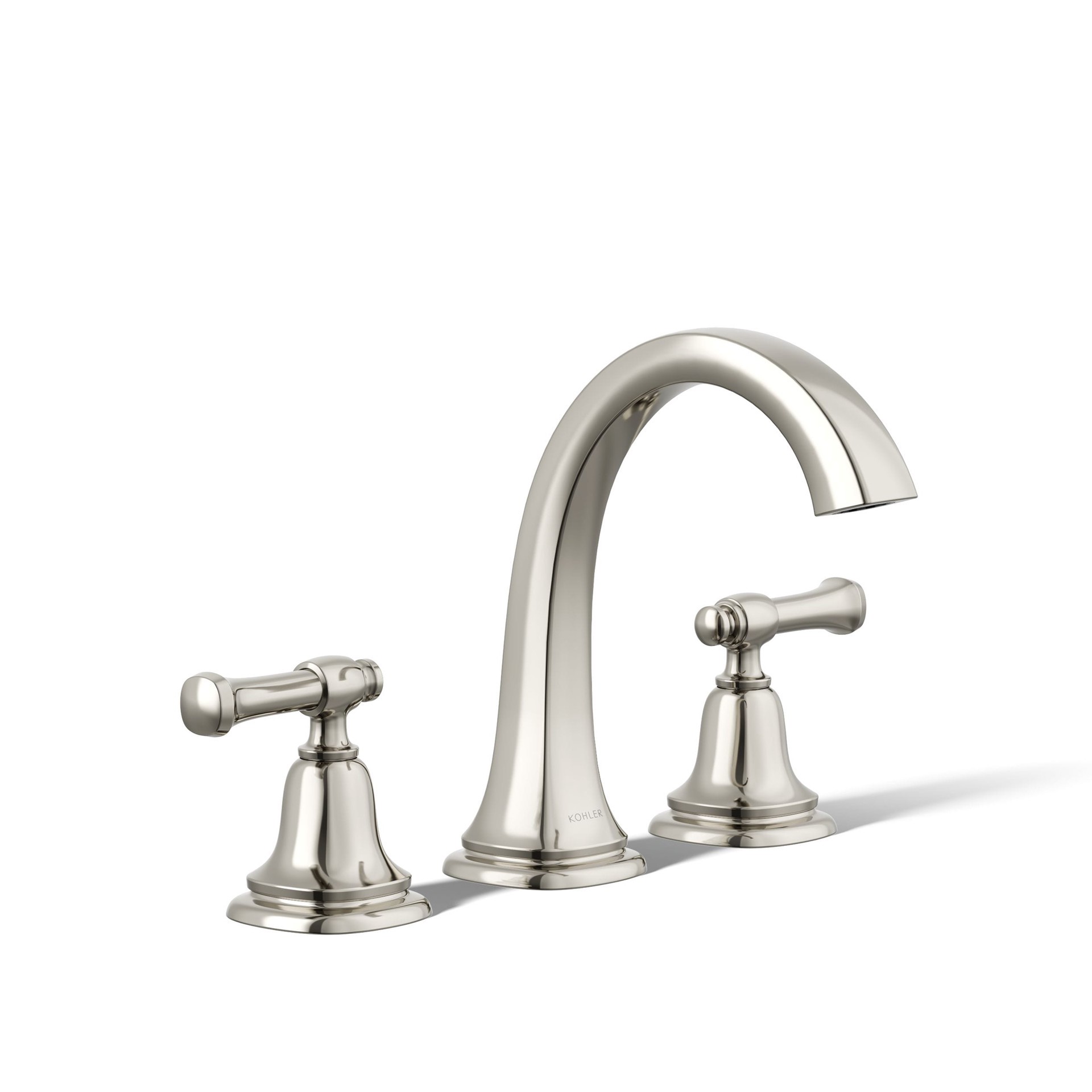 slide 2 of 6, KOHLER Florez Vibrant Polished Nickel Widespread 2-handle WaterSense High-arc Residential Handle Bathroom Sink Faucet with Drain, 1 ct