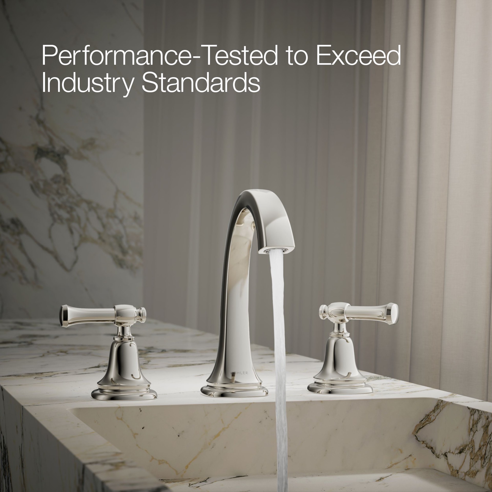 slide 3 of 6, KOHLER Florez Vibrant Polished Nickel Widespread 2-handle WaterSense High-arc Residential Handle Bathroom Sink Faucet with Drain, 1 ct