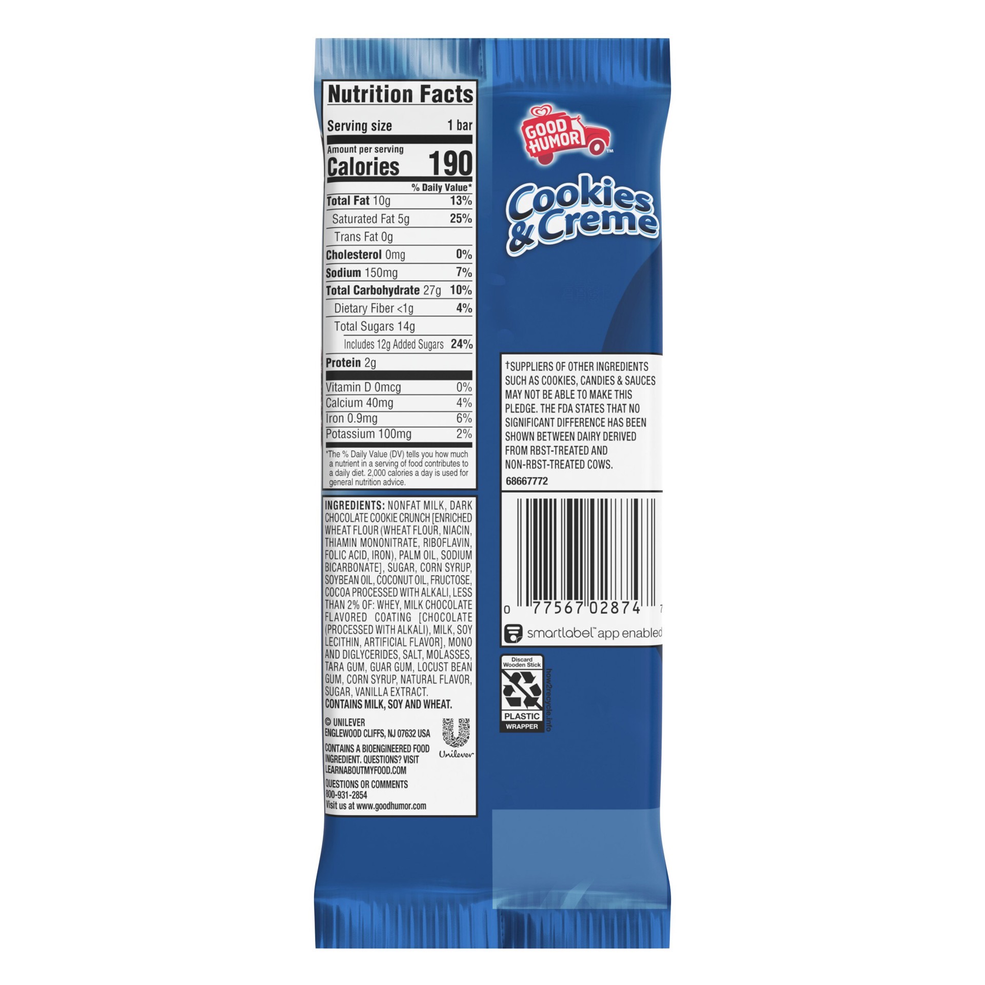 slide 2 of 5, Good Humor Cookies and Cream 2.75-oz Ice Cream, 1 ct