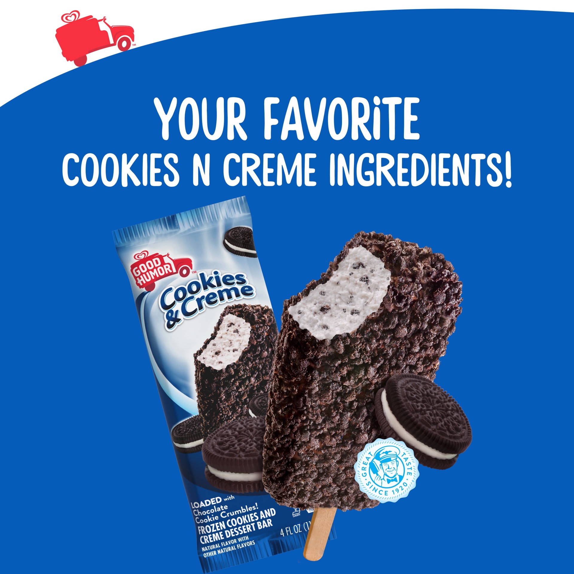 slide 5 of 5, Good Humor Cookies and Cream 2.75-oz Ice Cream, 1 ct