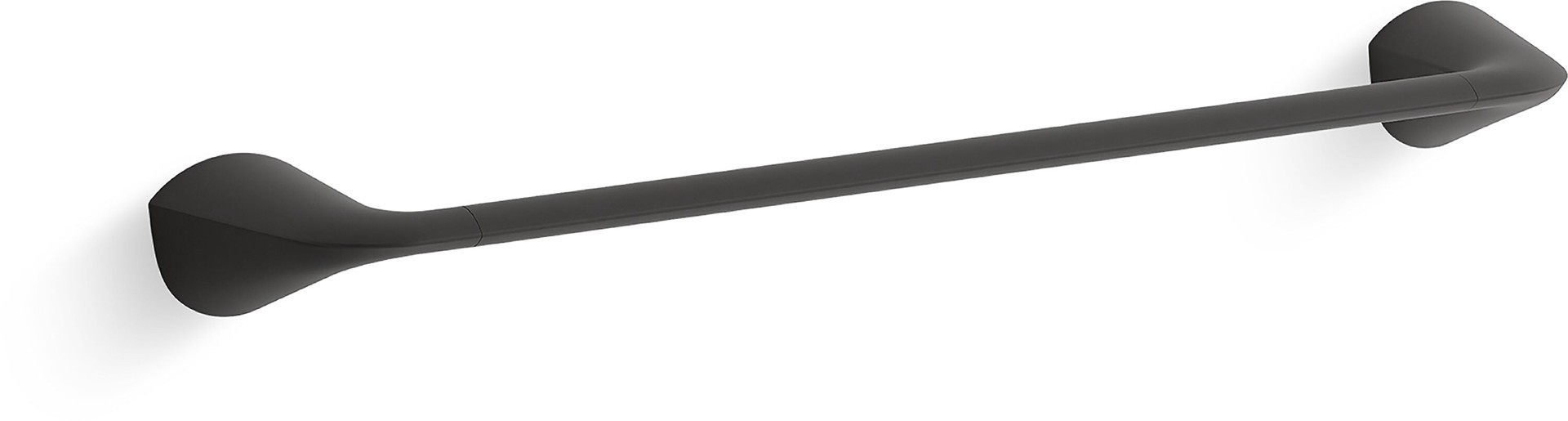 slide 3 of 6, KOHLER 3 -Piece Avail Matte Black Decorative Bathroom Hardware Set Towel Bar, Toilet Paper Holder, Towel Ring Included, 1 ct