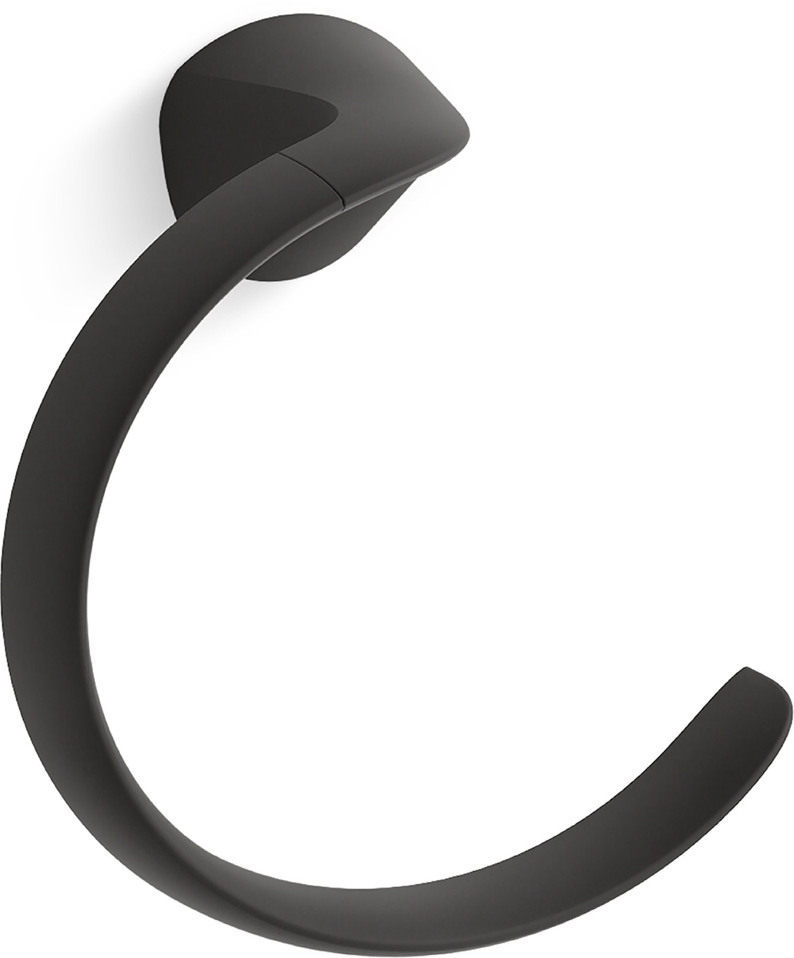 slide 5 of 6, KOHLER 3 -Piece Avail Matte Black Decorative Bathroom Hardware Set Towel Bar, Toilet Paper Holder, Towel Ring Included, 1 ct