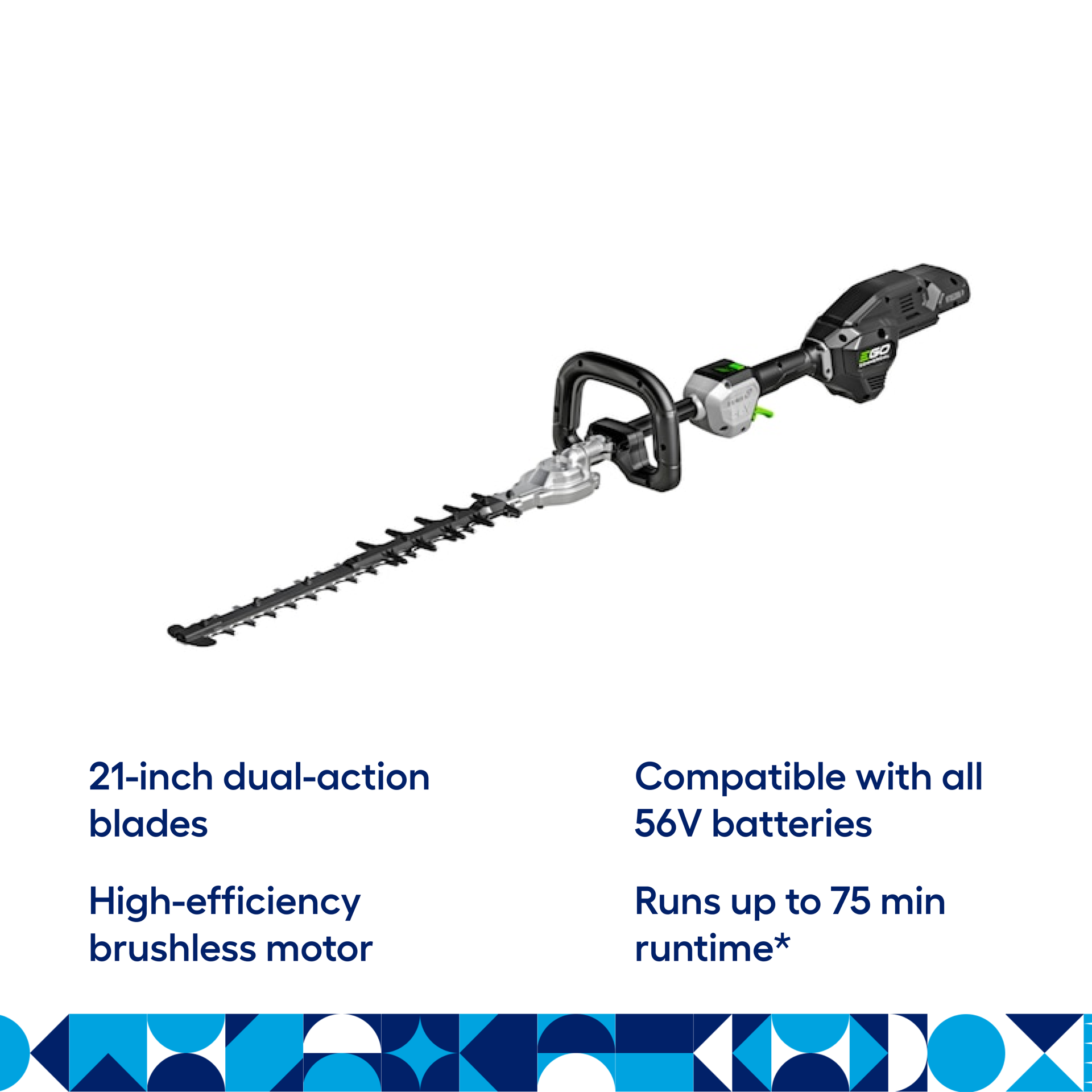slide 2 of 6, EGO Commercial Carbon Fiber Short Pole 56-volt 21-in Battery Hedge Trimmer, 1 ct