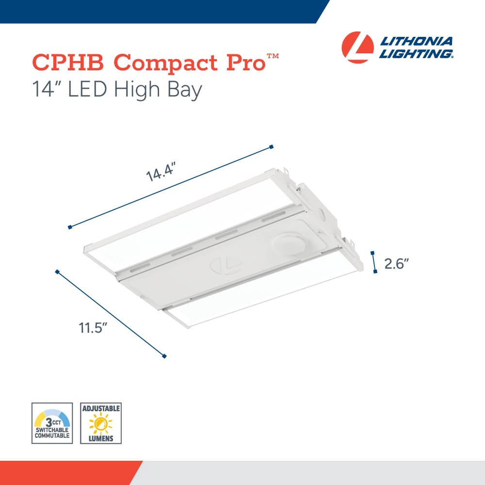 slide 5 of 6, Lithonia Lighting 15.27-in x 11.5-in 1 -Light 18000 -Lumen Adjustable Lumens 5000-K Switchable white LED High Bay Light, 1 ct