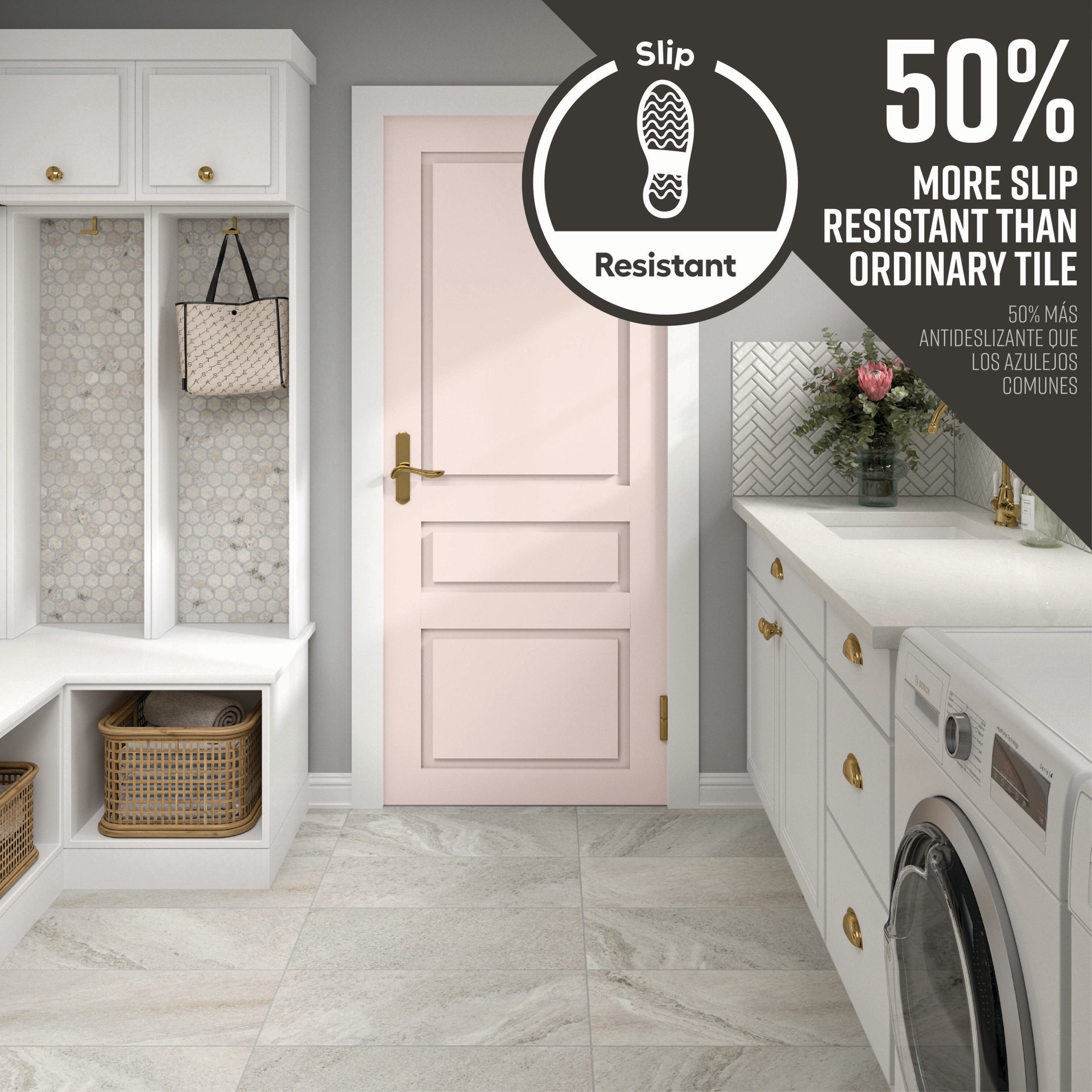 slide 3 of 6, STAINMASTER Quartzite Sepia 10-in x 12-in Matte Ceramic Hexagon Mosaic Floor and Wall Tile ( 0.81-sq ft Piece ), 1 ct