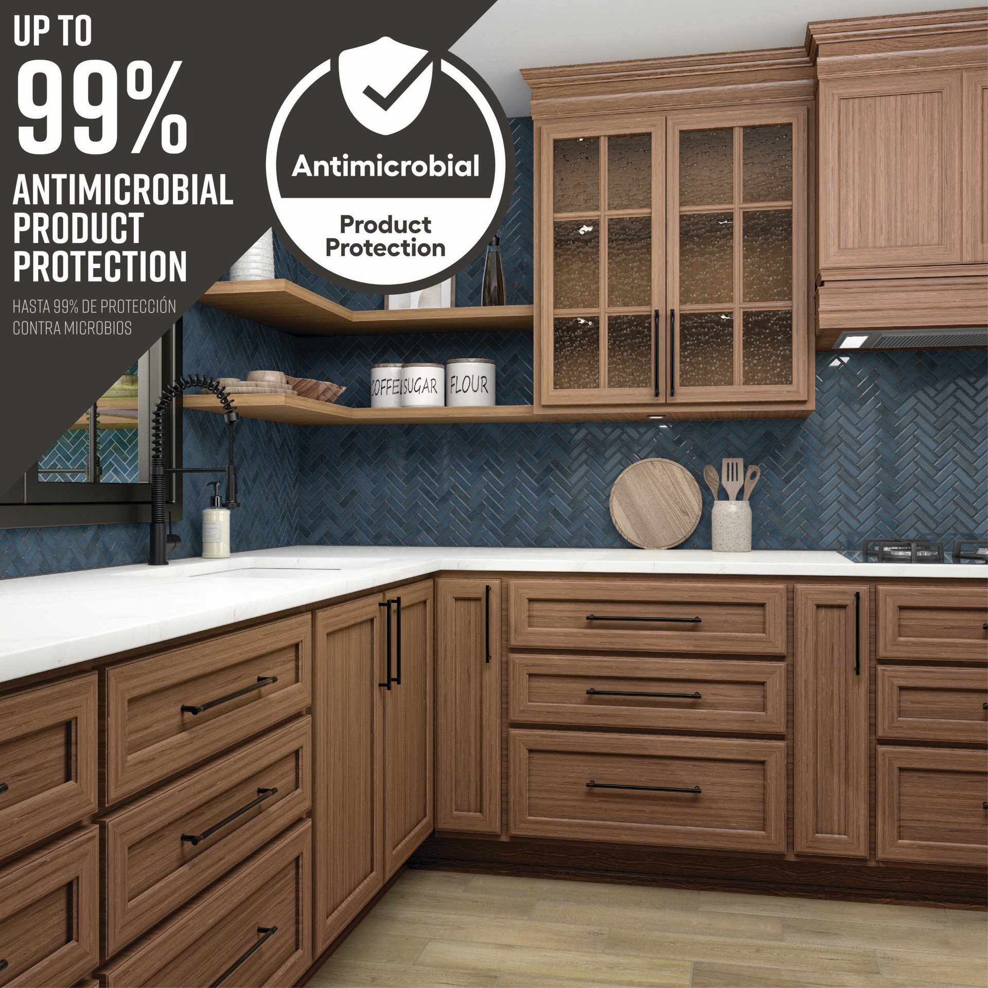 slide 3 of 6, STAINMASTER Zellige-style Blue 9-in x 12-in Glossy Ceramic Herringbone Mosaic Wall Tile ( 0.6-sq ft Piece ), 1 ct