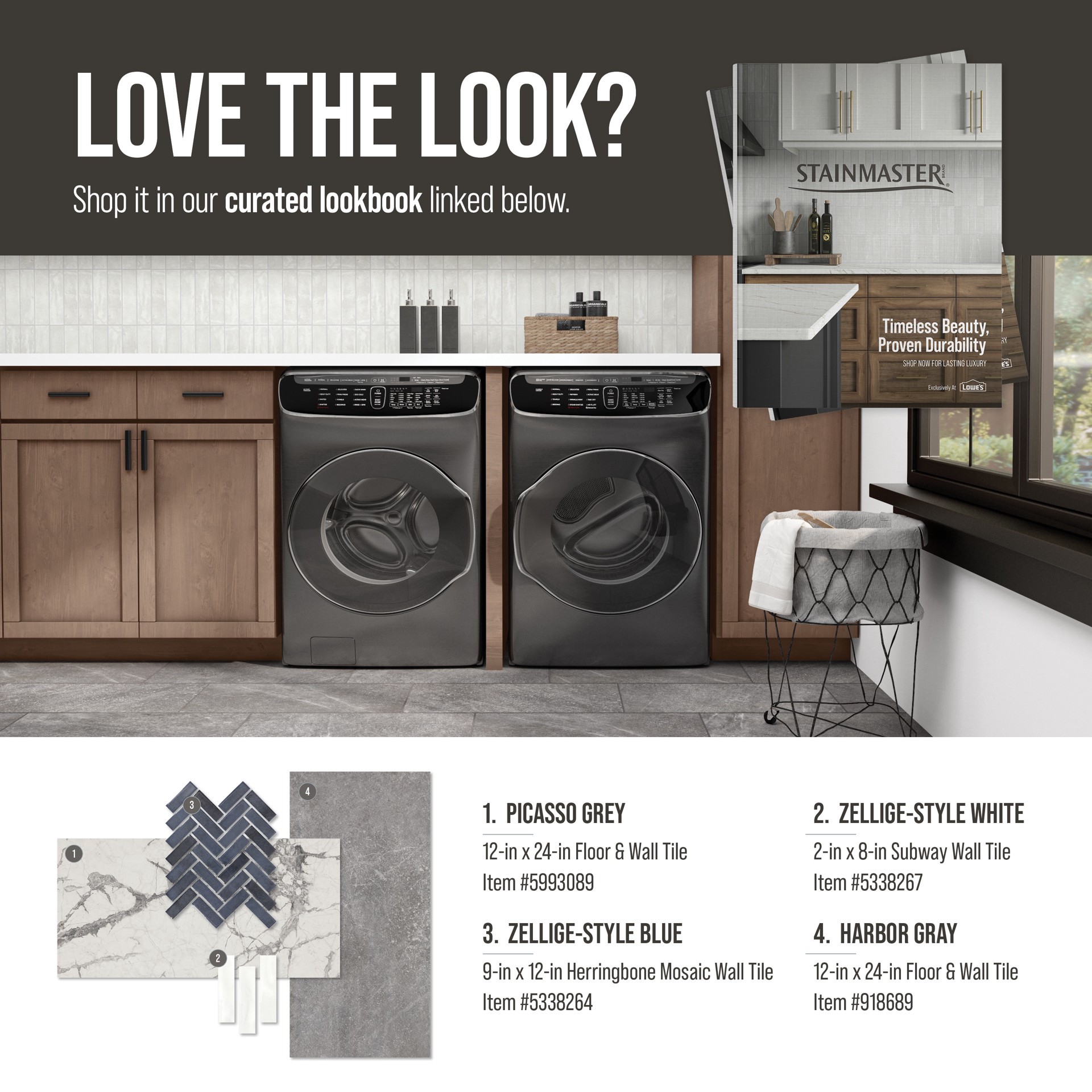 slide 4 of 6, STAINMASTER Zellige-style Blue 9-in x 12-in Glossy Ceramic Herringbone Mosaic Wall Tile ( 0.6-sq ft Piece ), 1 ct