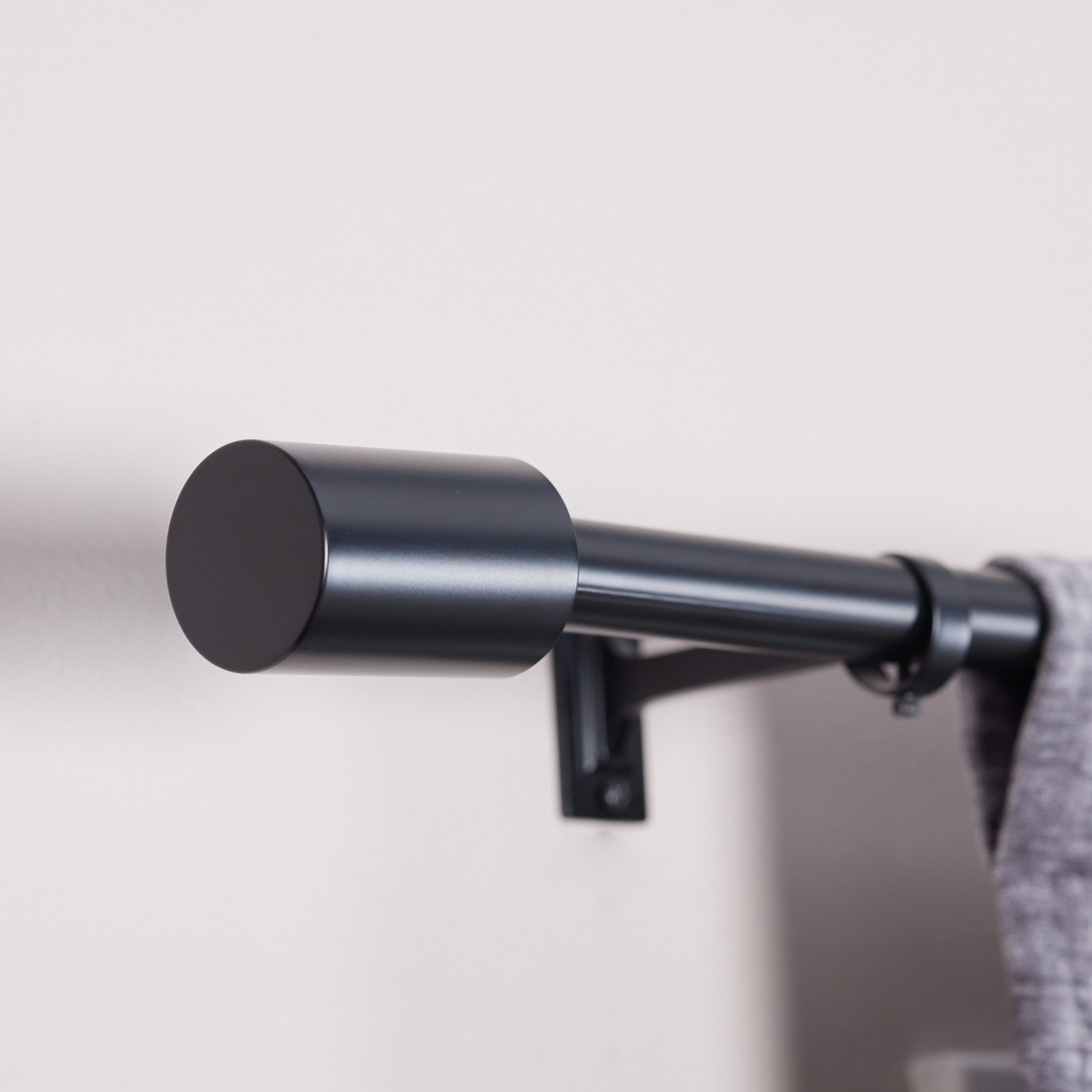 slide 2 of 6, Origin 21 72-in to 144-in Matte Black Iron Single Curtain Rod with Finials, 1 ct