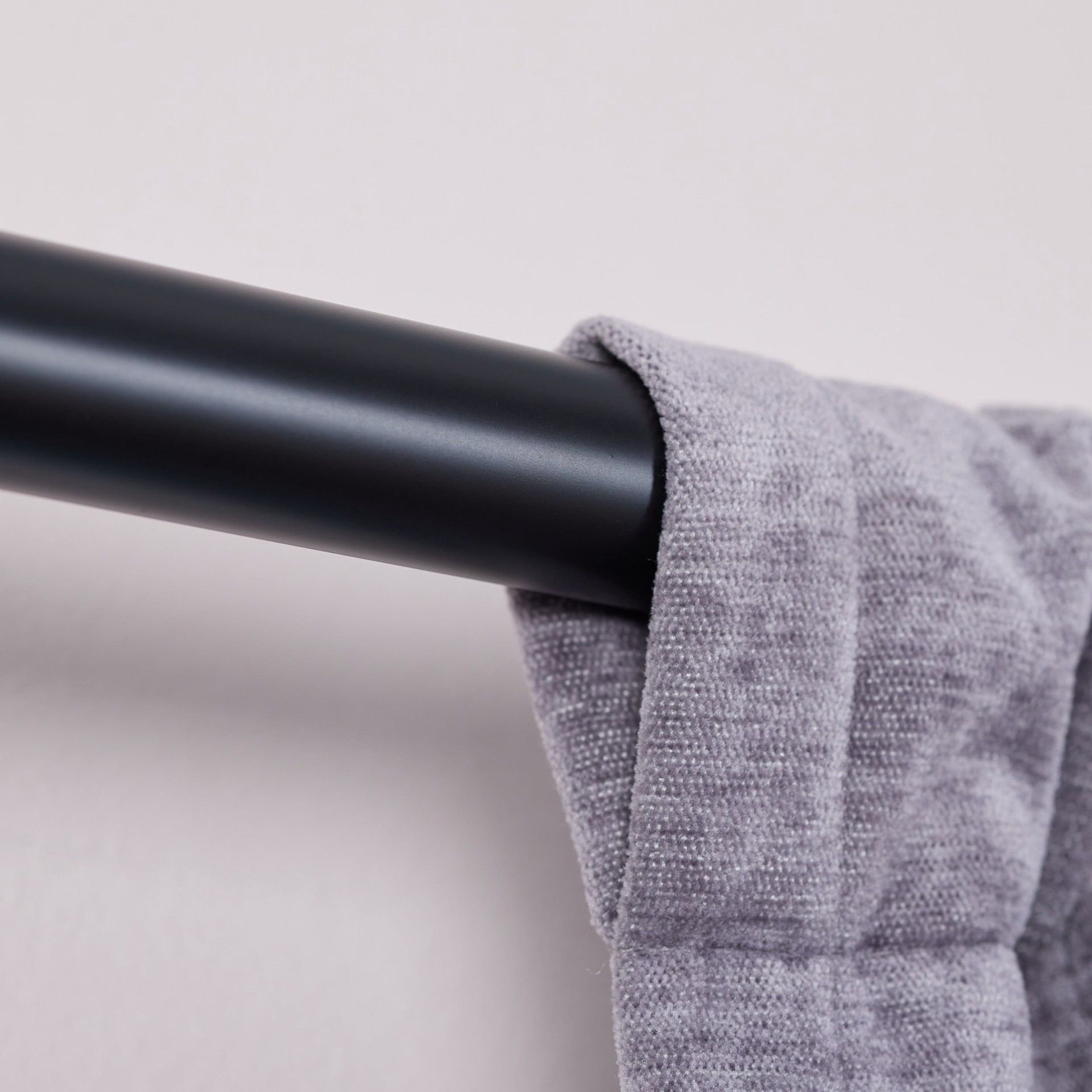 slide 3 of 6, Origin 21 72-in to 144-in Matte Black Iron Single Curtain Rod with Finials, 1 ct