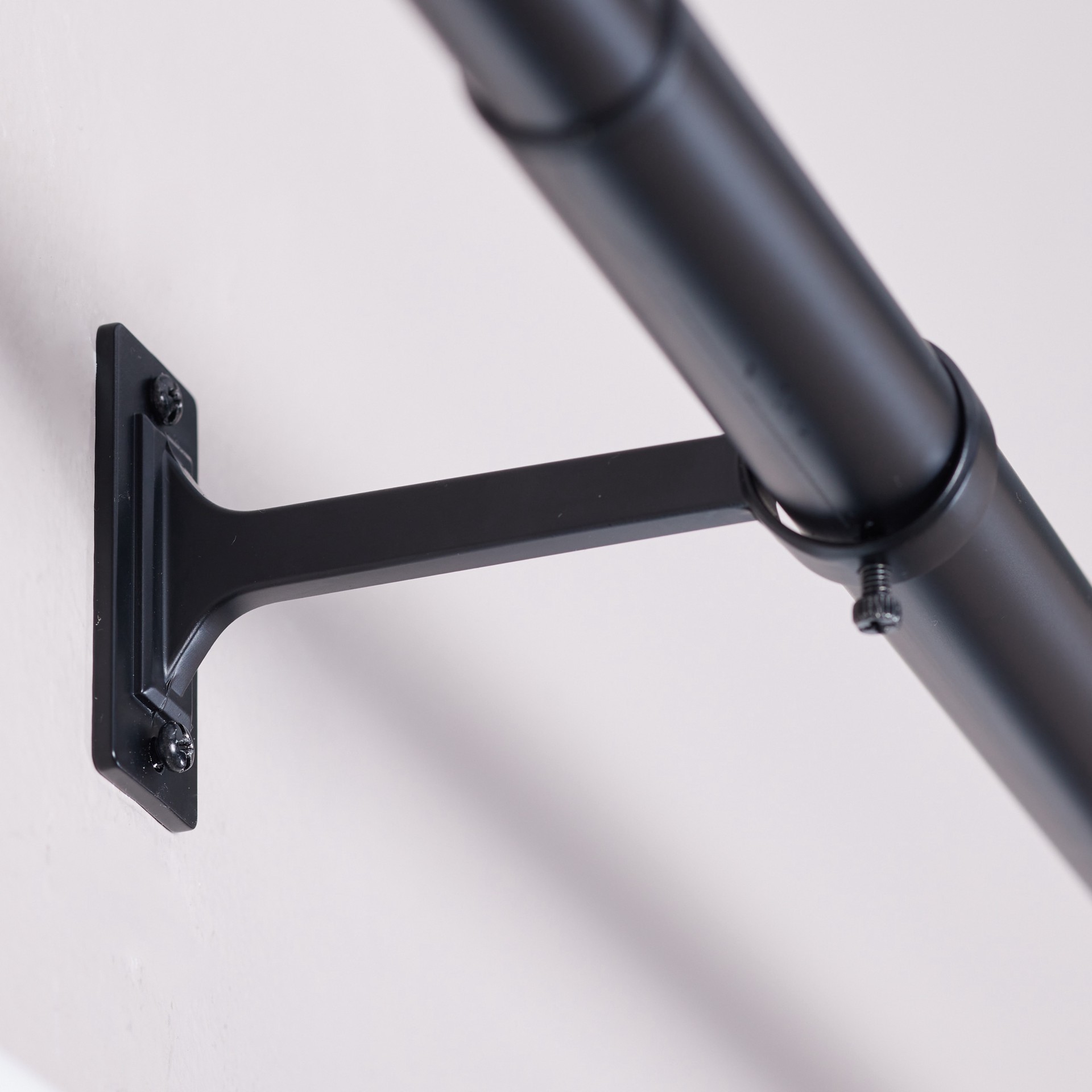 slide 4 of 6, Origin 21 72-in to 144-in Matte Black Iron Single Curtain Rod with Finials, 1 ct