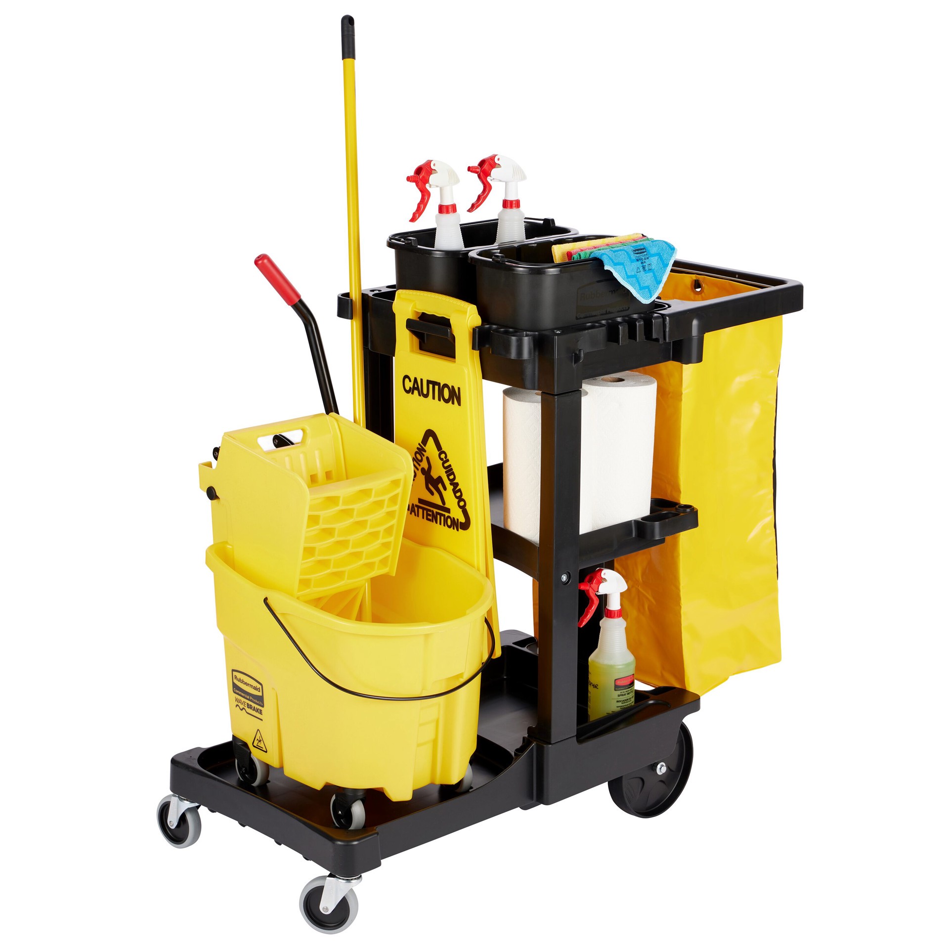 slide 2 of 3, Rubbermaid Commercial Products 24-Gallon Janitorial Cart, 1 ct