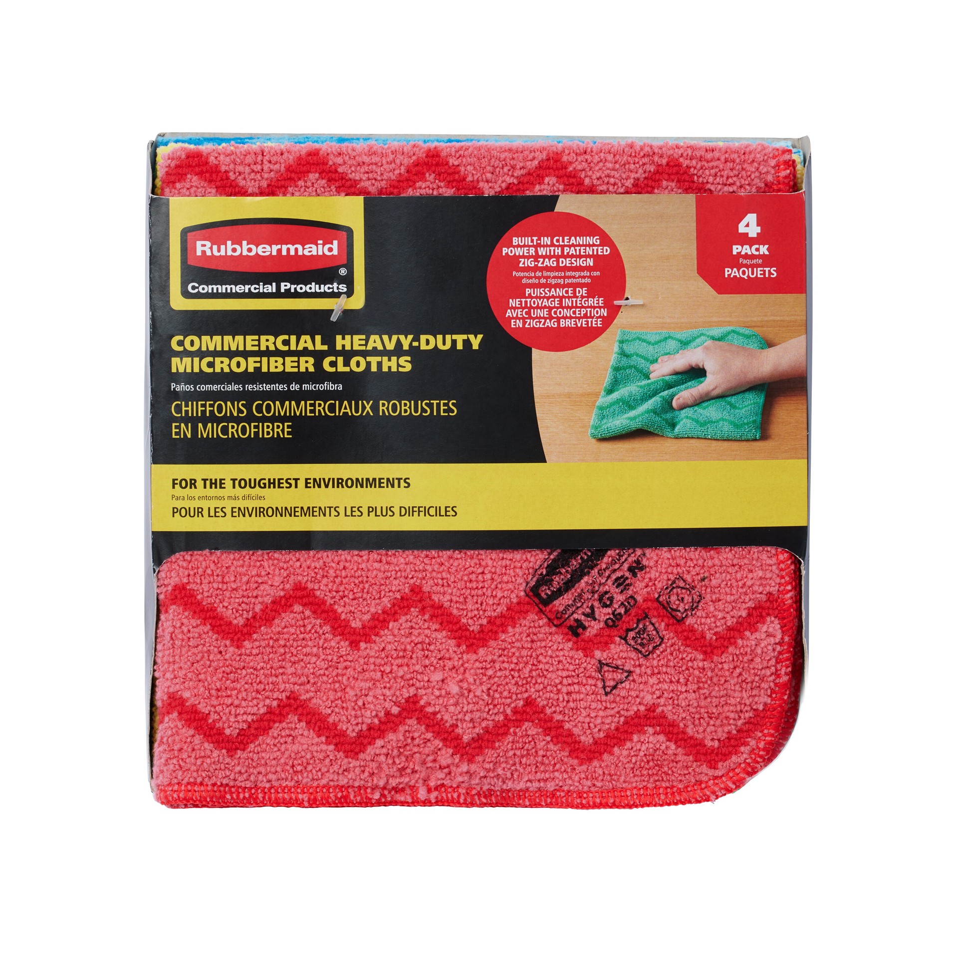 slide 4 of 6, Rubbermaid Commercial Products 4 -Pack Microfiber Cloth, 1 ct