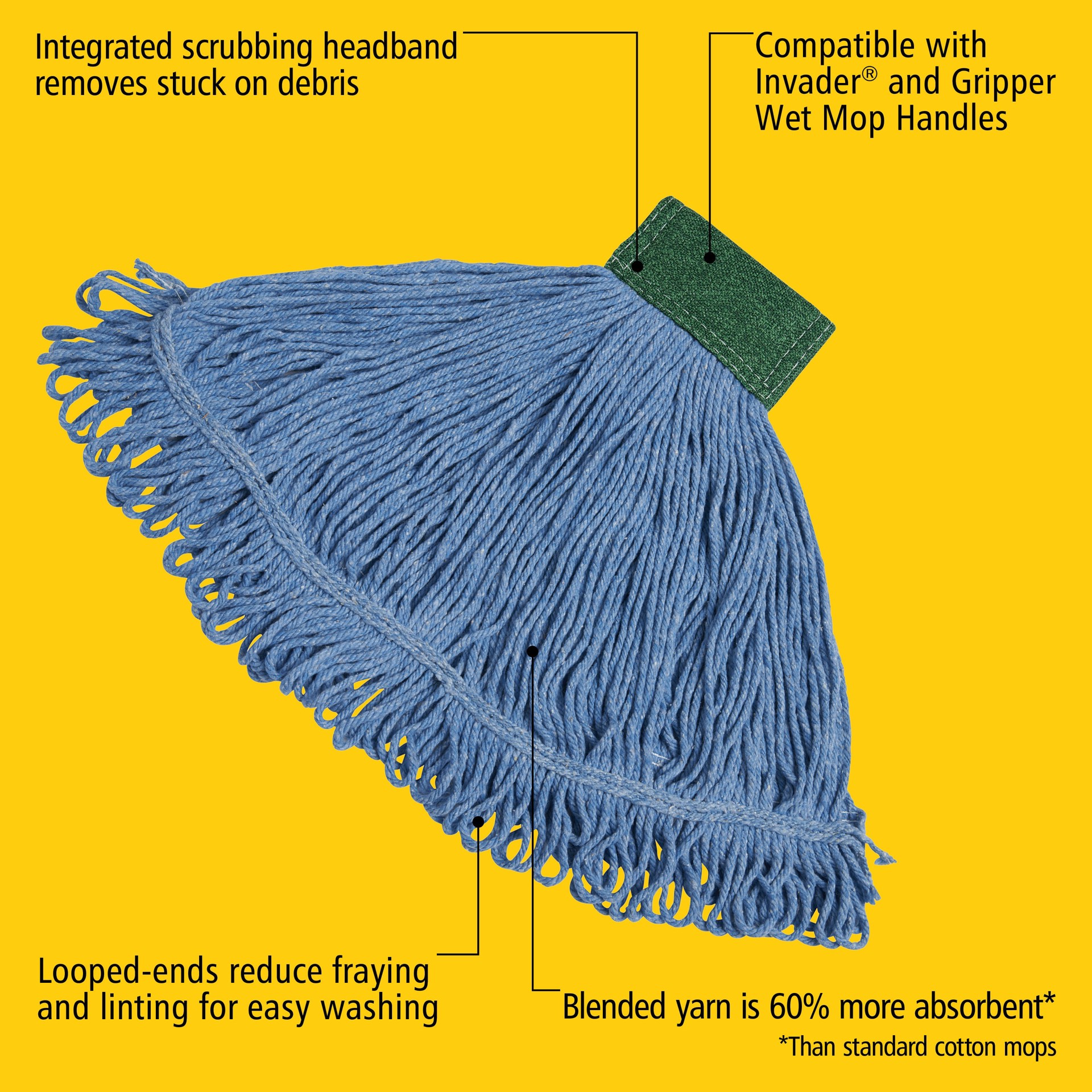 slide 5 of 6, Rubbermaid Commercial Products Blend Non-wringing String Mop, 1 ct