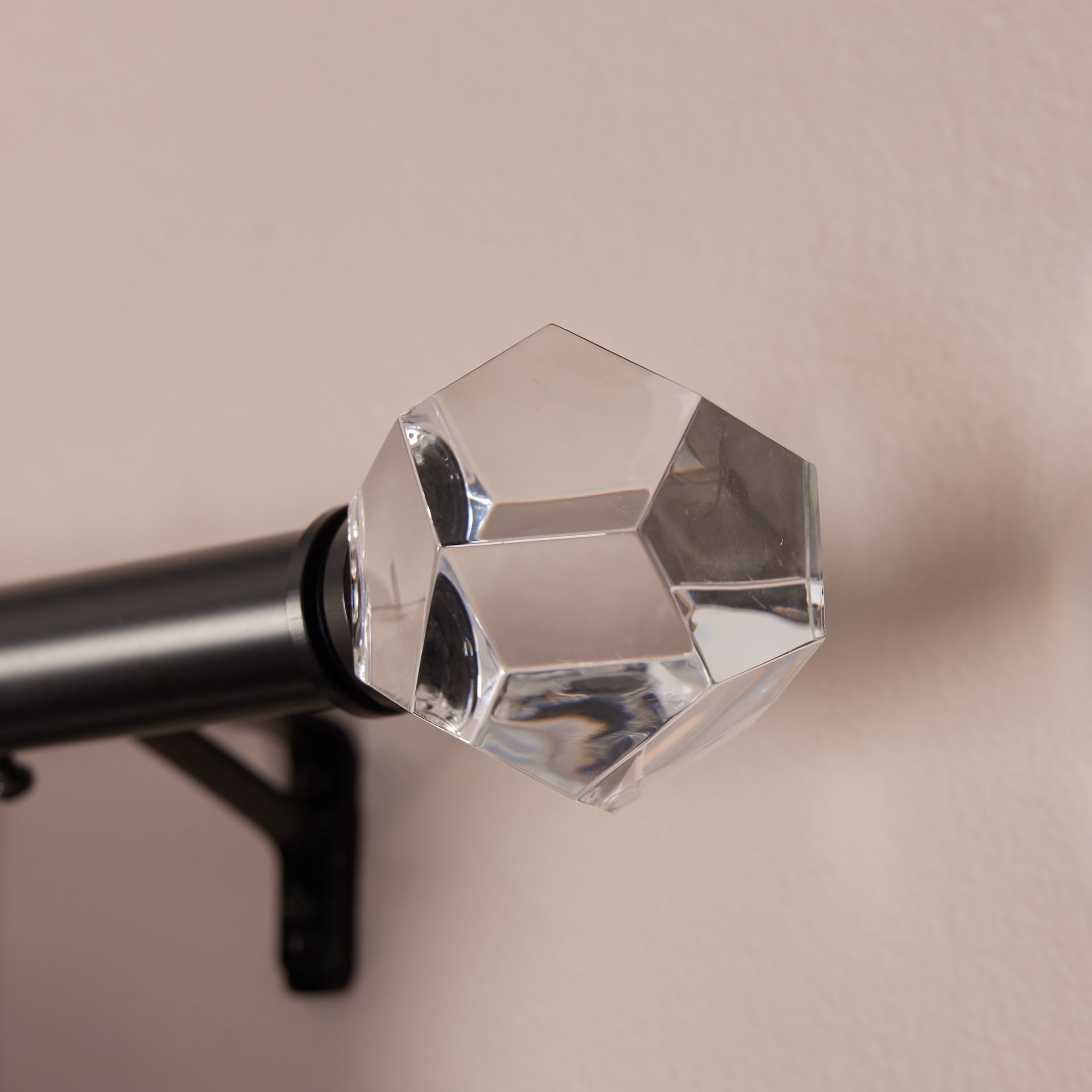 slide 2 of 6, Origin 21 36-in to 72-in Matte Black Iron Single Curtain Rod with Finials, 1 ct