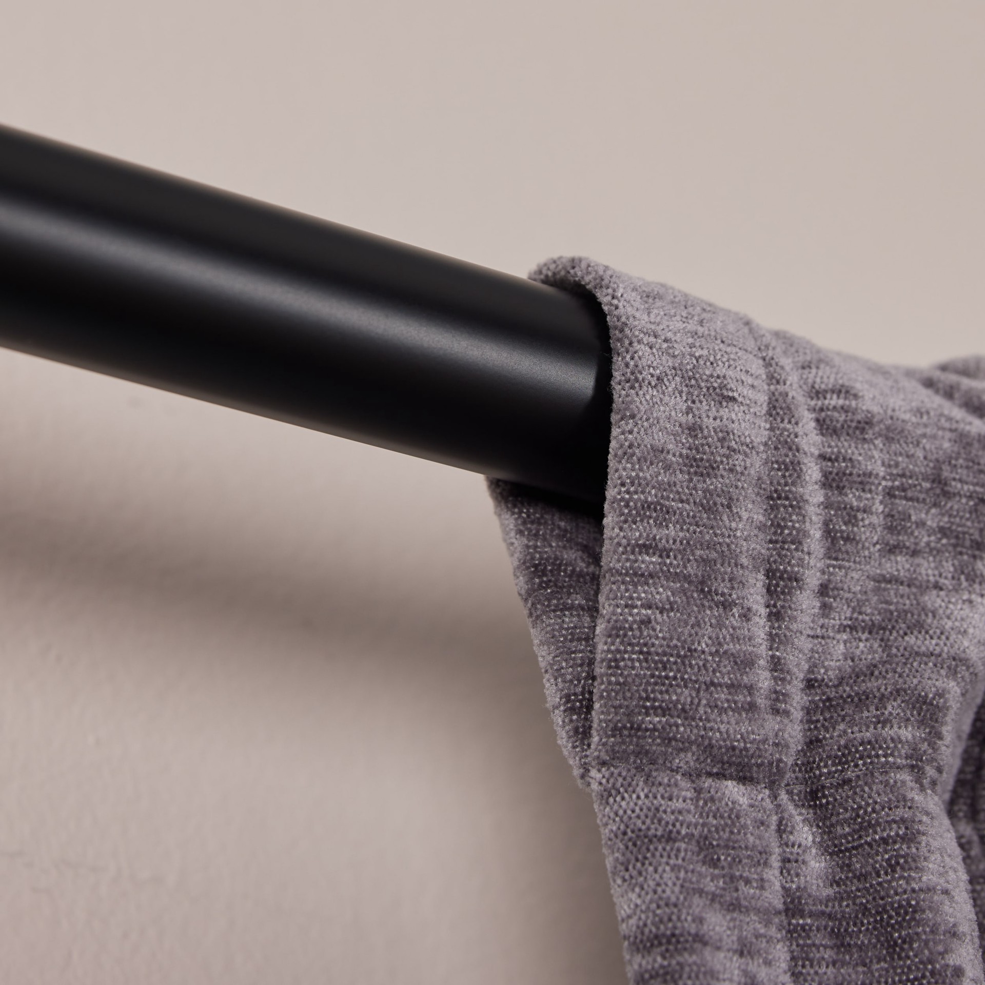 slide 3 of 6, Origin 21 36-in to 72-in Matte Black Iron Single Curtain Rod with Finials, 1 ct