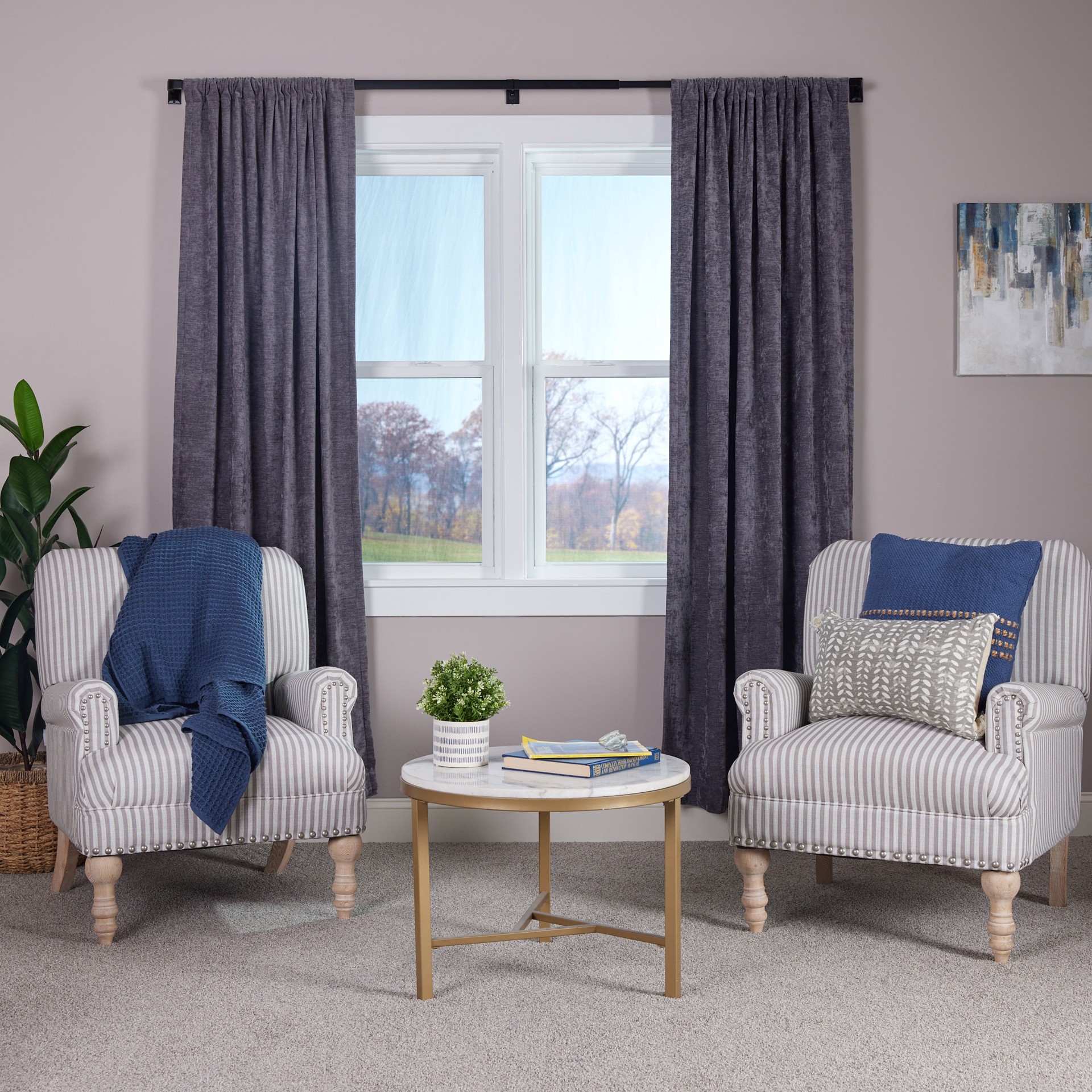 slide 6 of 6, Origin 21 36-in to 72-in Matte Black Iron Corner with Finials, 1 ct