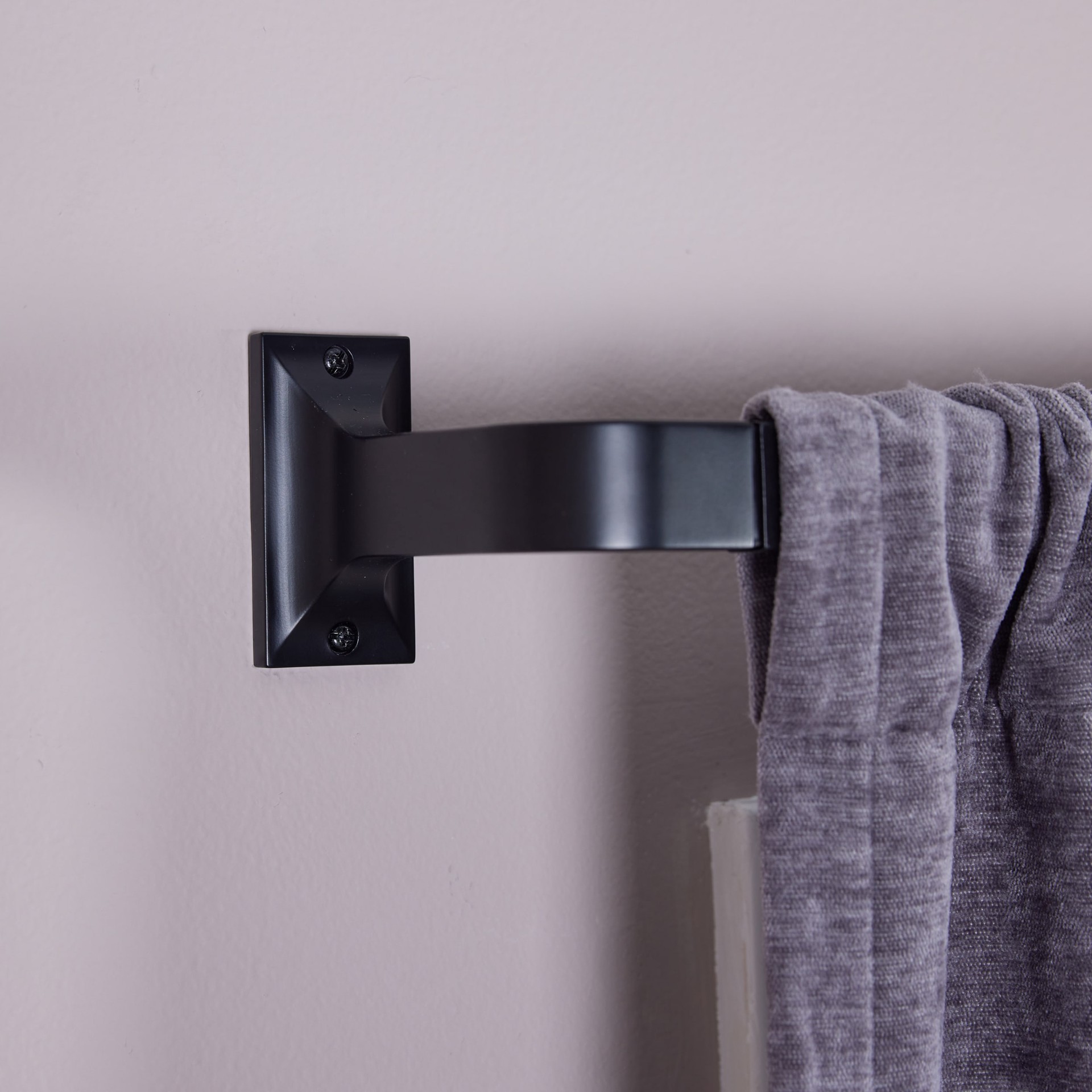 slide 2 of 6, Origin 21 72-in to 144-in Matte Black Iron Corner with Finials, 1 ct