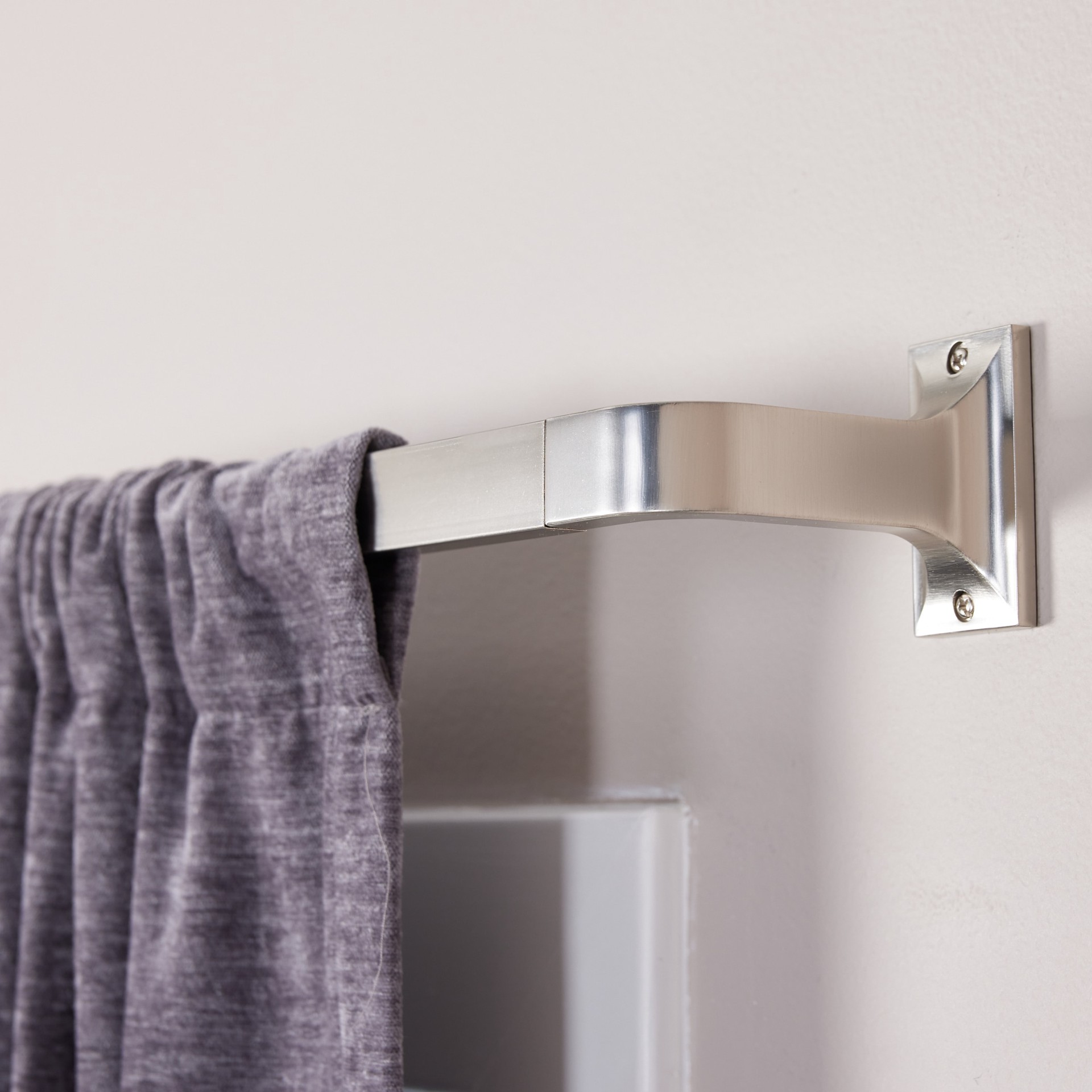 slide 3 of 6, Origin 21 36-in to 72-in Brushed Nickel Iron Corner with Finials, 1 ct