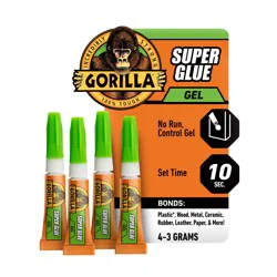 Gorilla 4 -Pack 3-gram Gel Super Glue