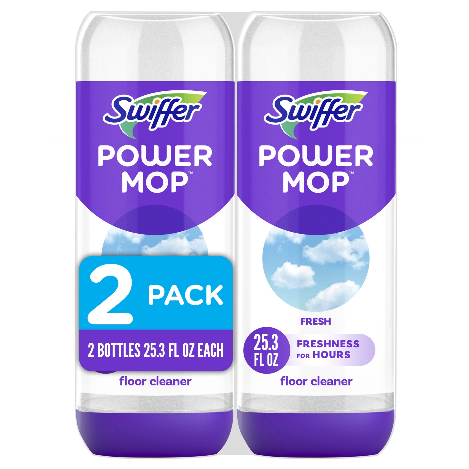 slide 1 of 6, Swiffer Power Mop Refill Fresh Spray Floor Cleaner 2 -Count, 1 ct