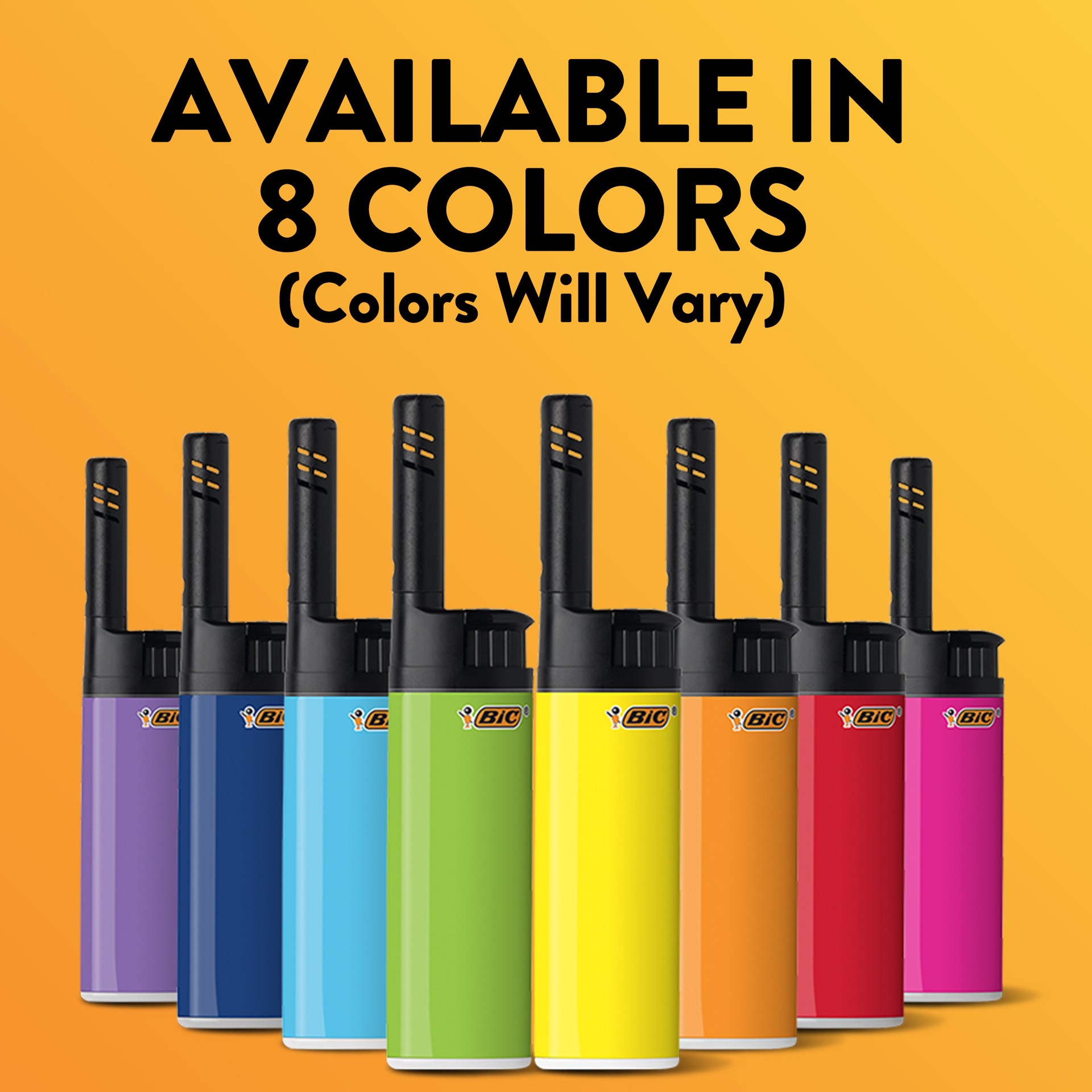 slide 6 of 6, BIC Plastic EZ Lighters, Extended Wand, Assorted Colors, 2-Pack, Child-Resistant, Reliable & Safe, 1 ct