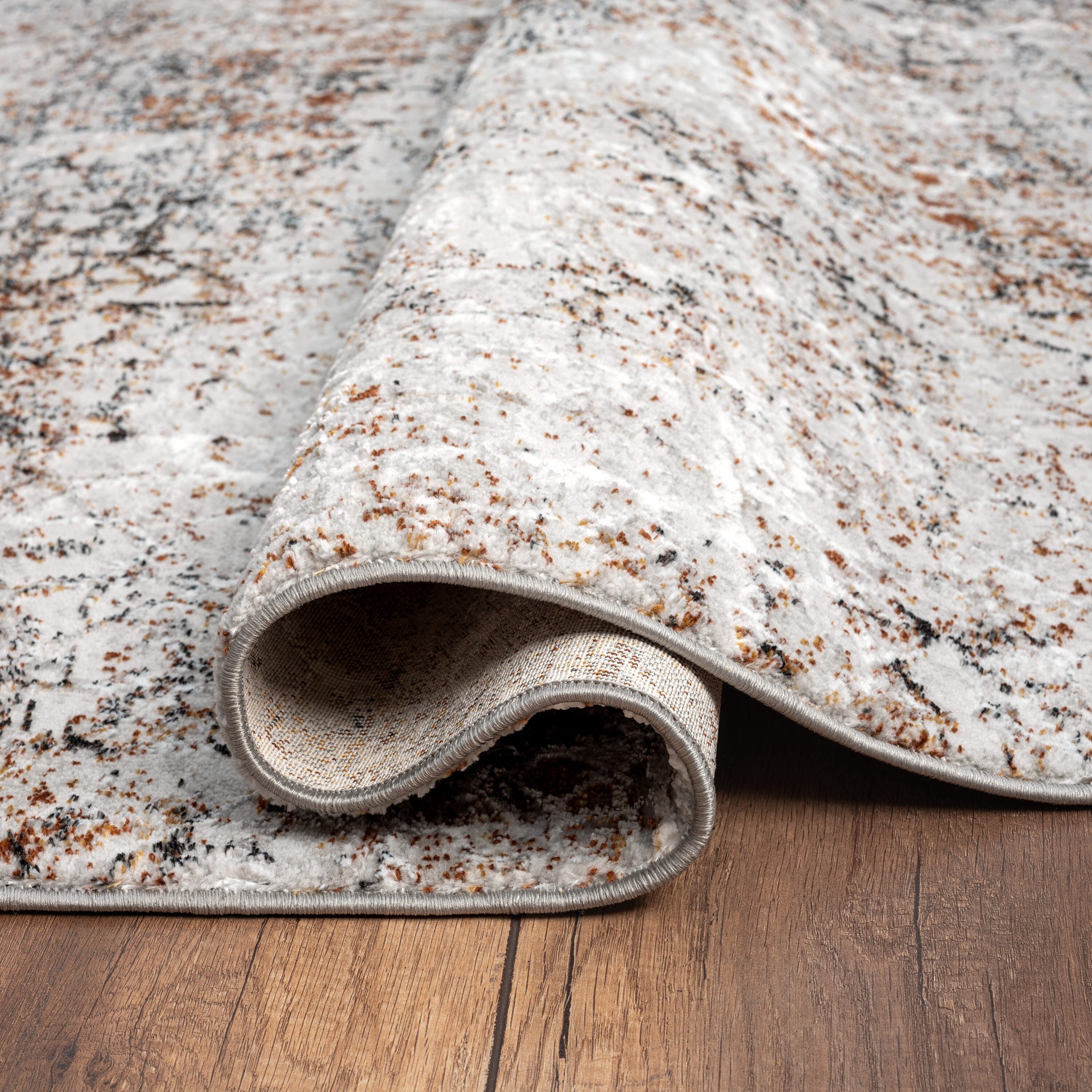 slide 3 of 6, Origin 21 Rust Speckled 5 x 7 (ft) Loomed Polyester Rust Rectangular Indoor Abstract Spot Clean Only Pet Friendly Area rug, 1 ct