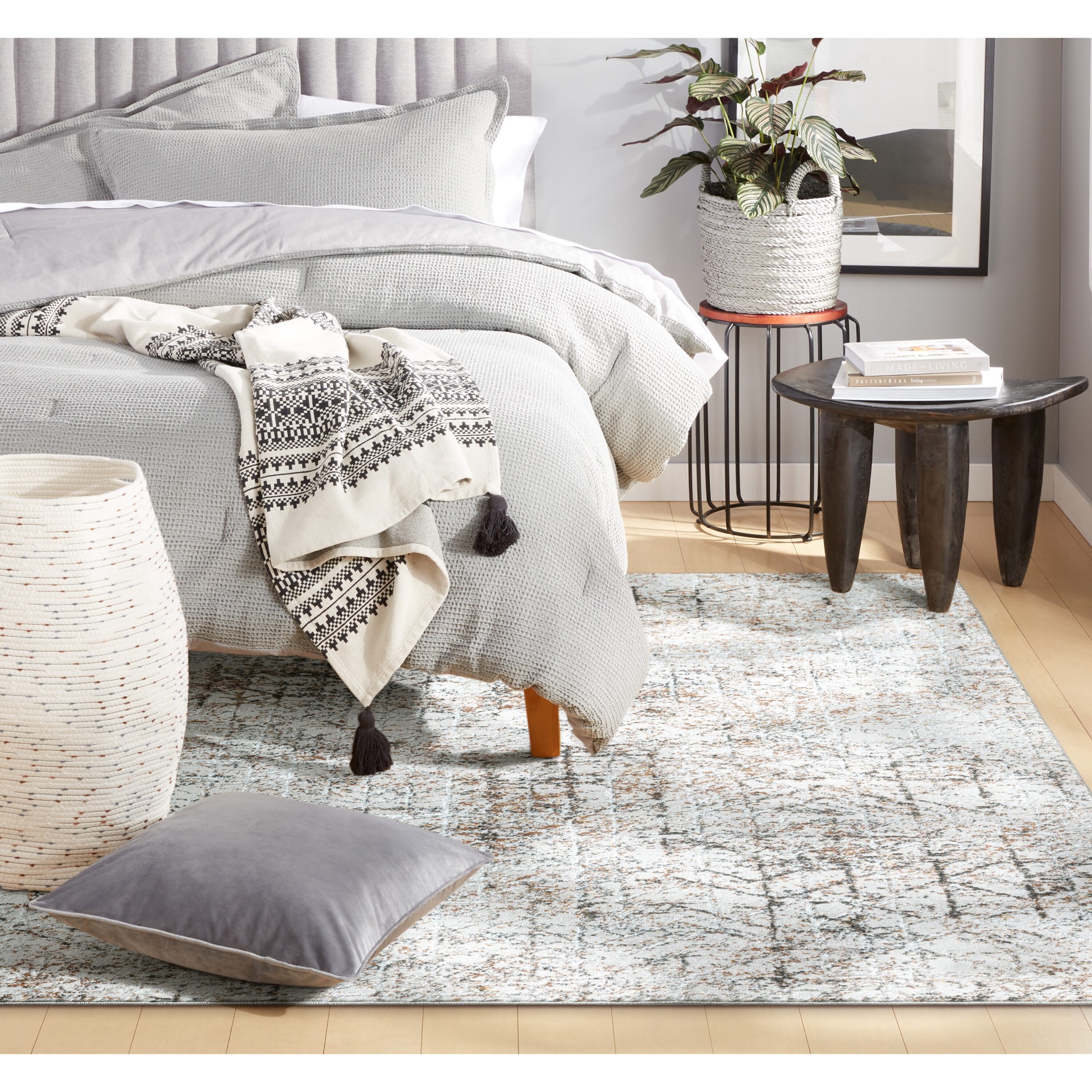 slide 5 of 6, Origin 21 Rust Speckled 5 x 7 (ft) Loomed Polyester Rust Rectangular Indoor Abstract Spot Clean Only Pet Friendly Area rug, 1 ct