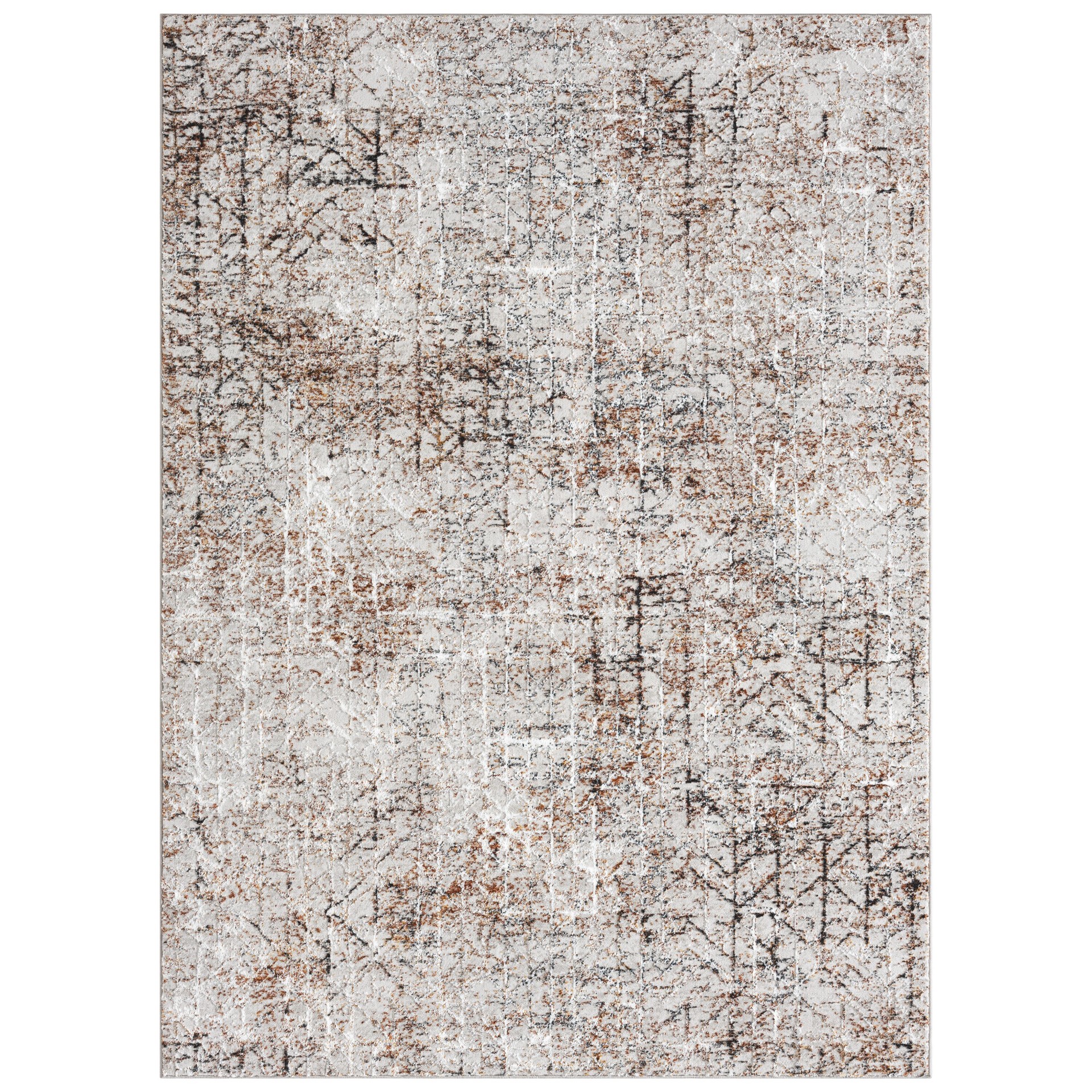 slide 6 of 6, Origin 21 Rust Speckled 5 x 7 (ft) Loomed Polyester Rust Rectangular Indoor Abstract Spot Clean Only Pet Friendly Area rug, 1 ct