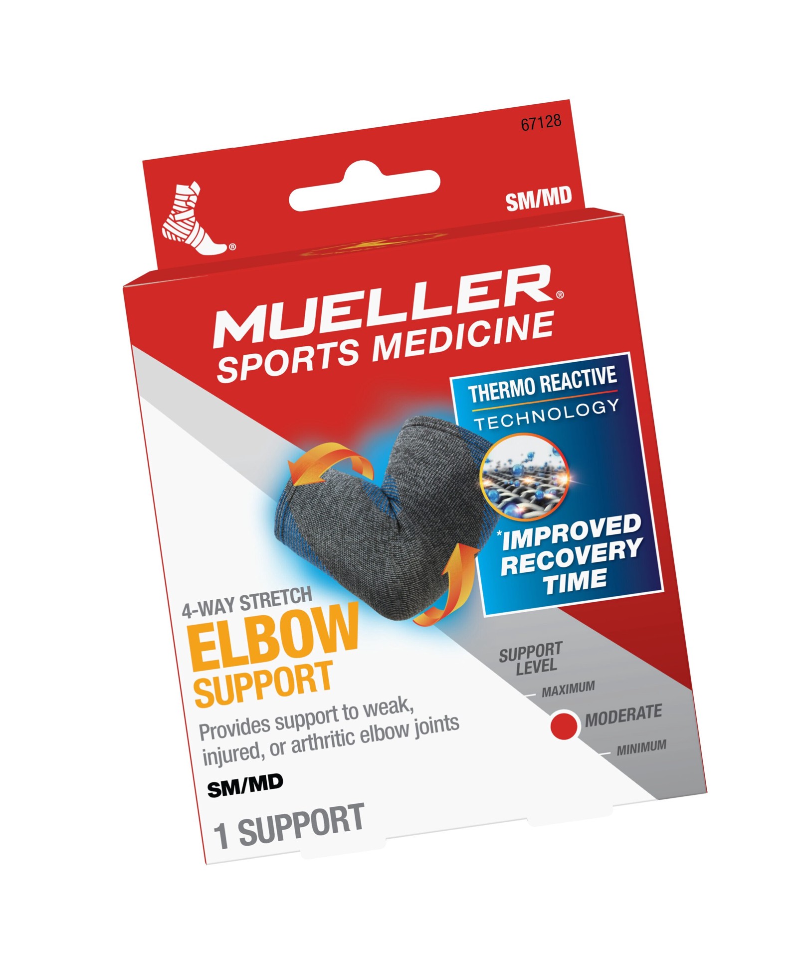 slide 3 of 3, Mueller Sports Medicine Mueller Compression Elbow- Provides Support and Compression, Gray, One Size Fits Most, 1 ct