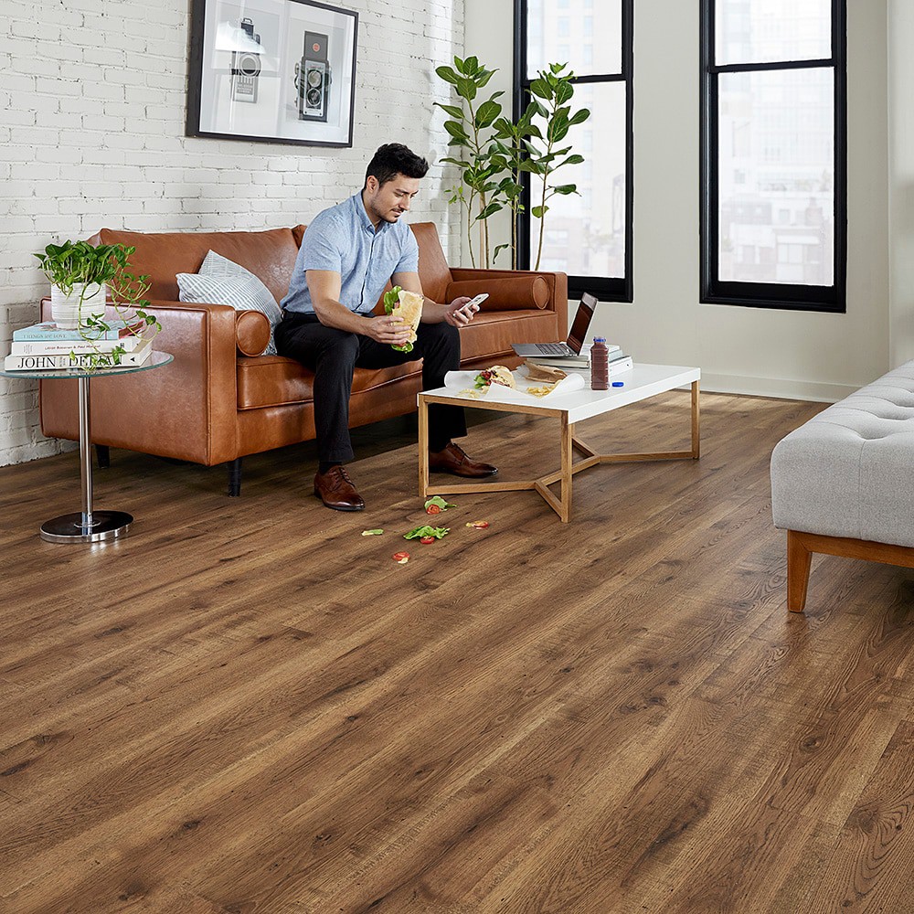 slide 2 of 6, Pergo TimberCraft +WetProtect Homan Hickory 12-mm T x 7-1/2-in W x 47-1/4-in L Waterproof Laminate Wood Flooring ( 22.09-sq ft / Carton ), 1 ct