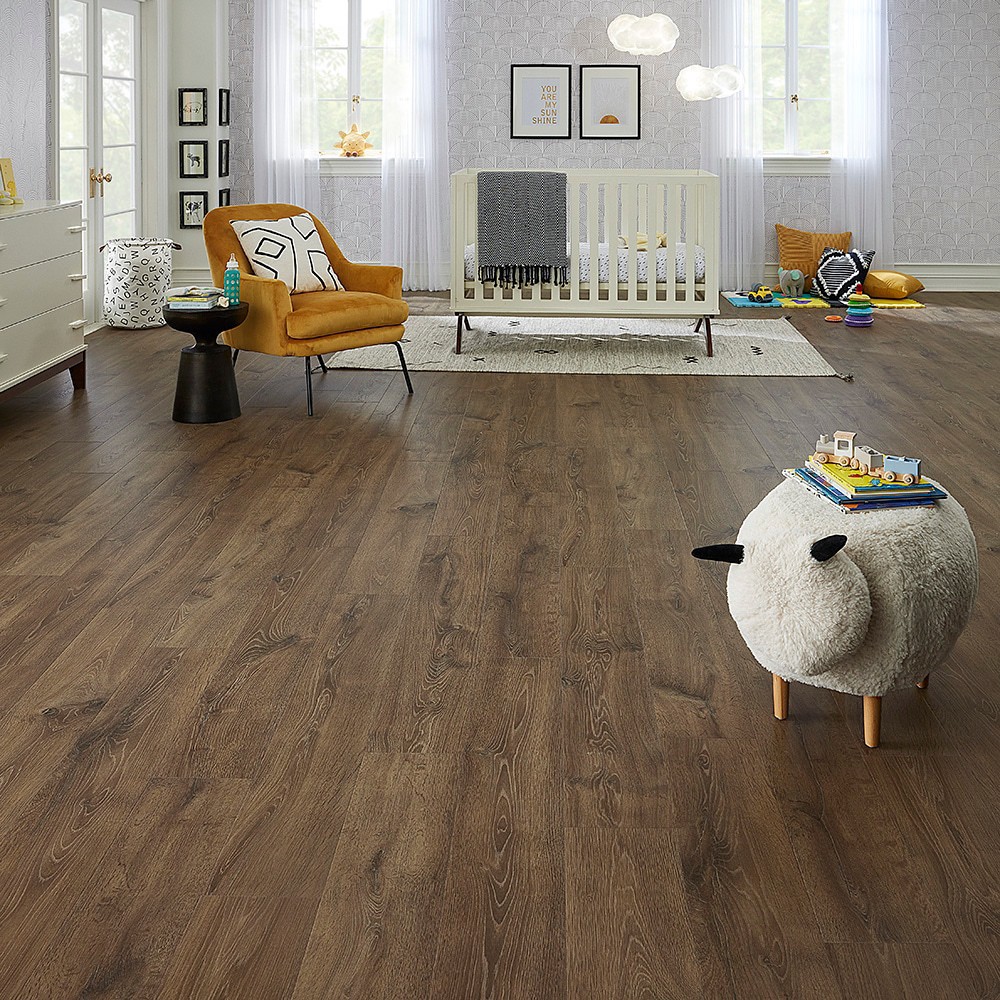 slide 2 of 6, STAINMASTER PetProtect Stockette Oak 12-mm T x 7-1/2-in W x 47-1/4-in L Waterproof Wood Plank Laminate Flooring (22.09-sq ft / Carton), 1 ct