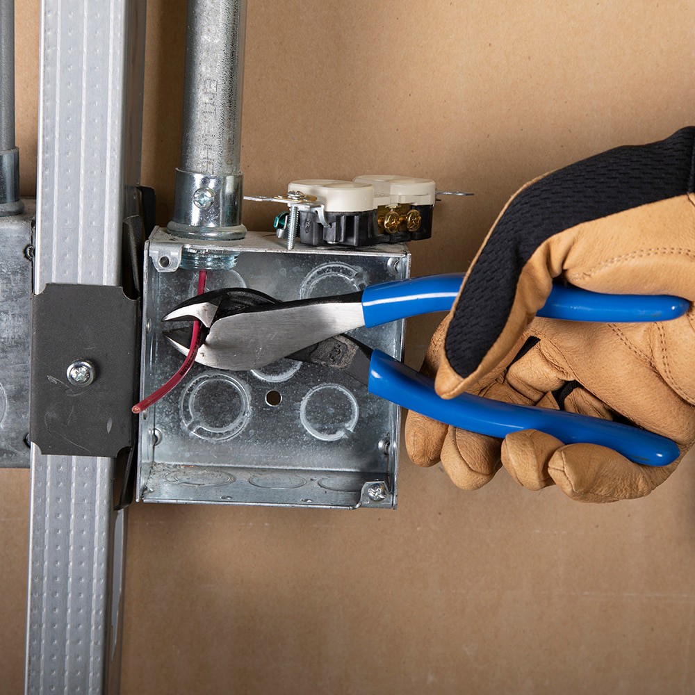 slide 5 of 6, Klein Tools Diagonal Cutting Pliers, Angled Head, 8-Inch, 1 ct