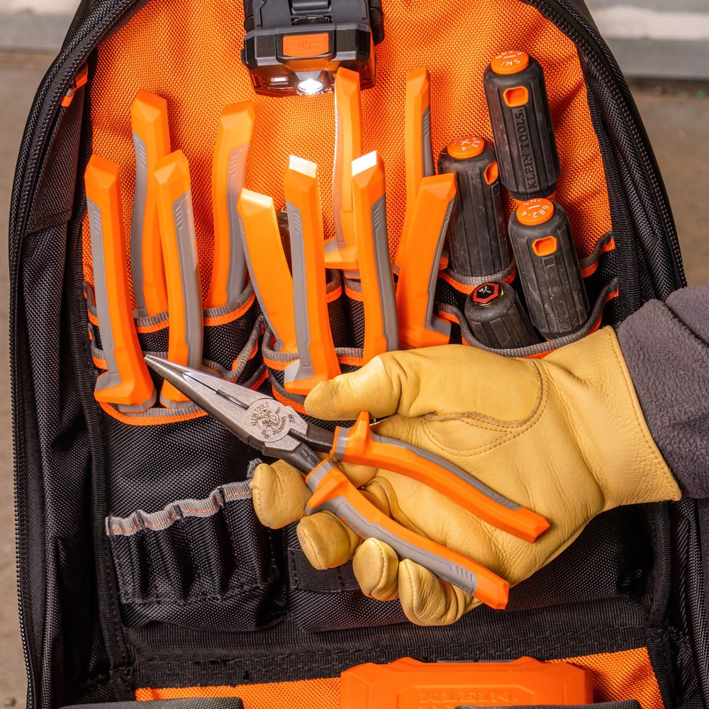 slide 5 of 6, Klein Tools Pliers, Long Nose Side-Cutters, Insulated, 8-Inch, 1 ct