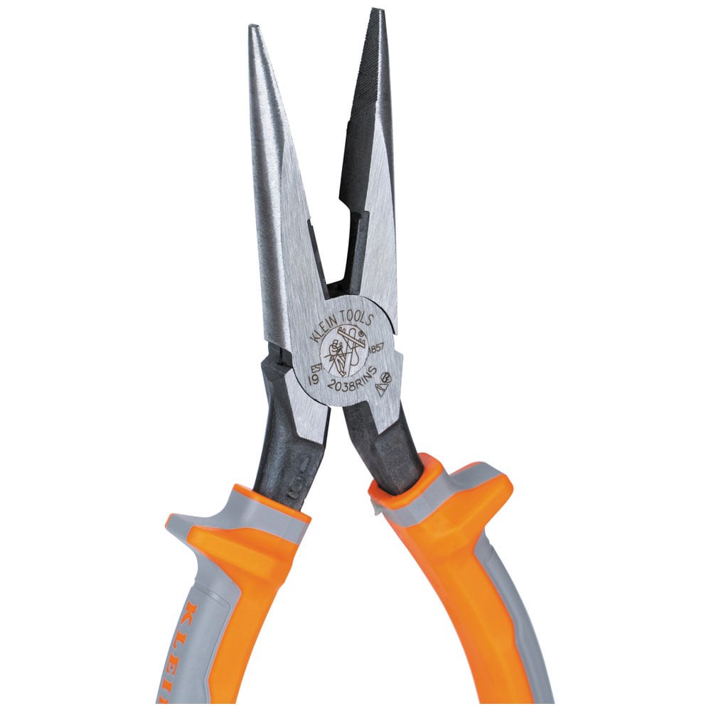 slide 6 of 6, Klein Tools Pliers, Long Nose Side-Cutters, Insulated, 8-Inch, 1 ct