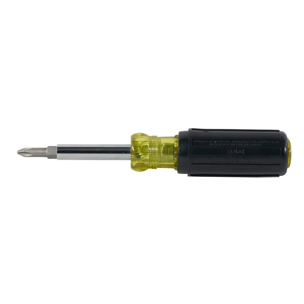 slide 3 of 5, Klein Tools Multi-Bit Screwdriver / Nut Driver, 5-in-1, Phillips, Slotted Bits, 1 ct