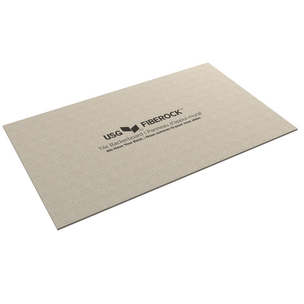 slide 3 of 6, FIBEROCK Brand 3-ft x 5-ft x 1/2-in Waterproof Gypsum Backer Board 1.0 Sheets, 1 ct
