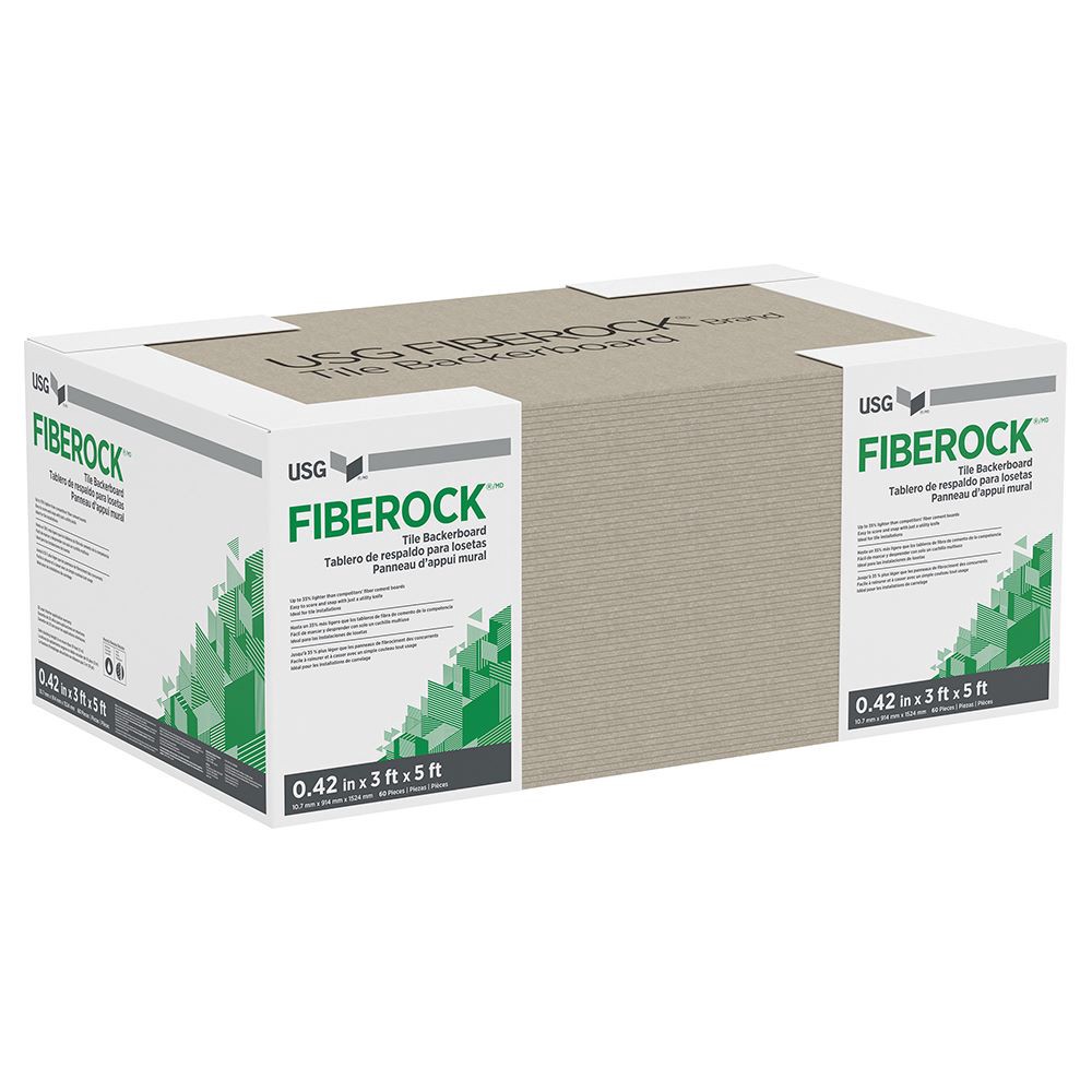 slide 1 of 6, FIBEROCK Brand 3-ft x 5-ft x 1/2-in Waterproof Gypsum Backer Board 1.0 Sheets, 1 ct